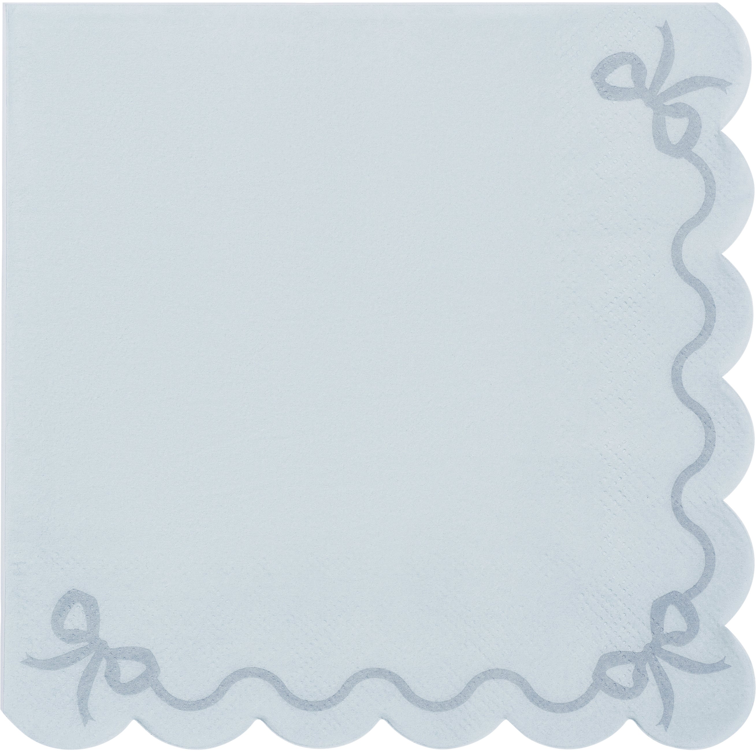 PARTYDECO Serviettes à volants 33x33cm SP33-87-093 bleu clair 12 pièces