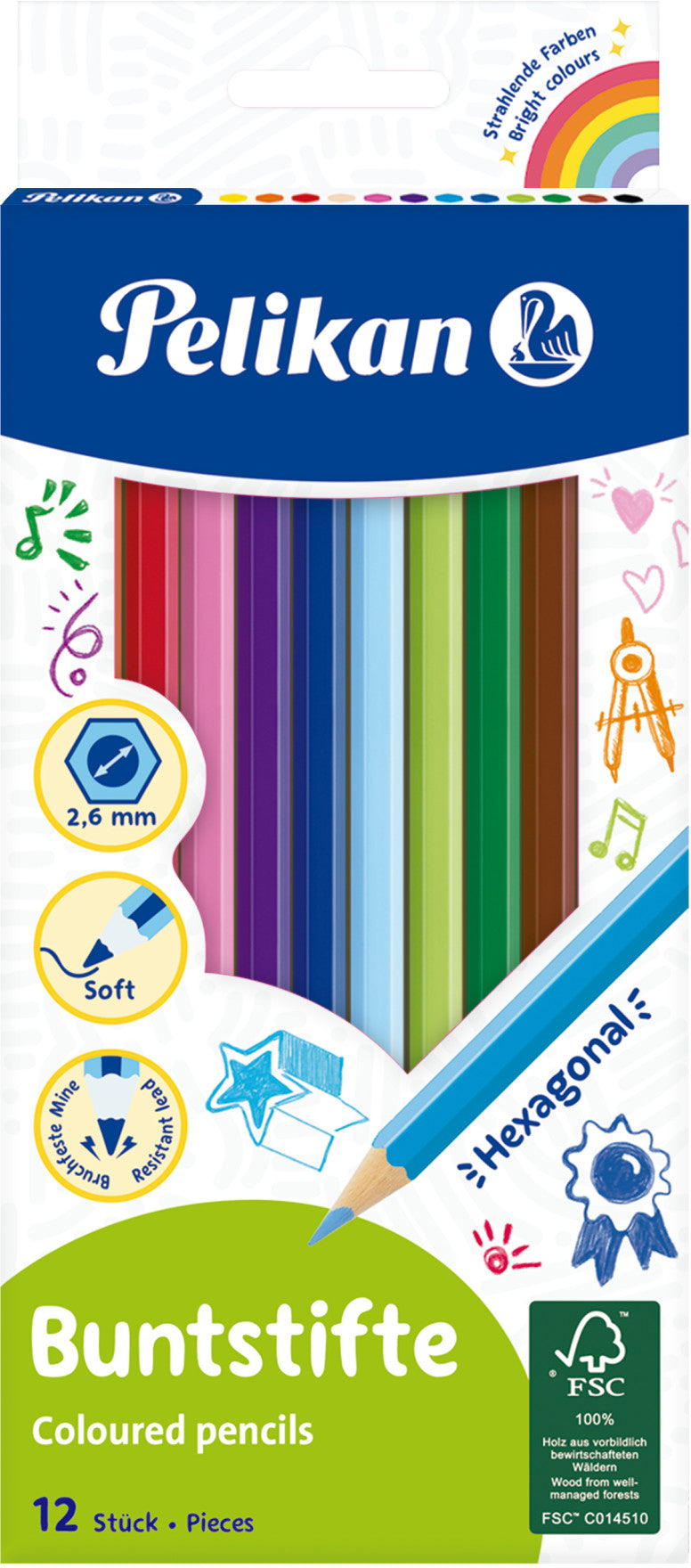 PELIKAN   Crayons de couleur hexagonal