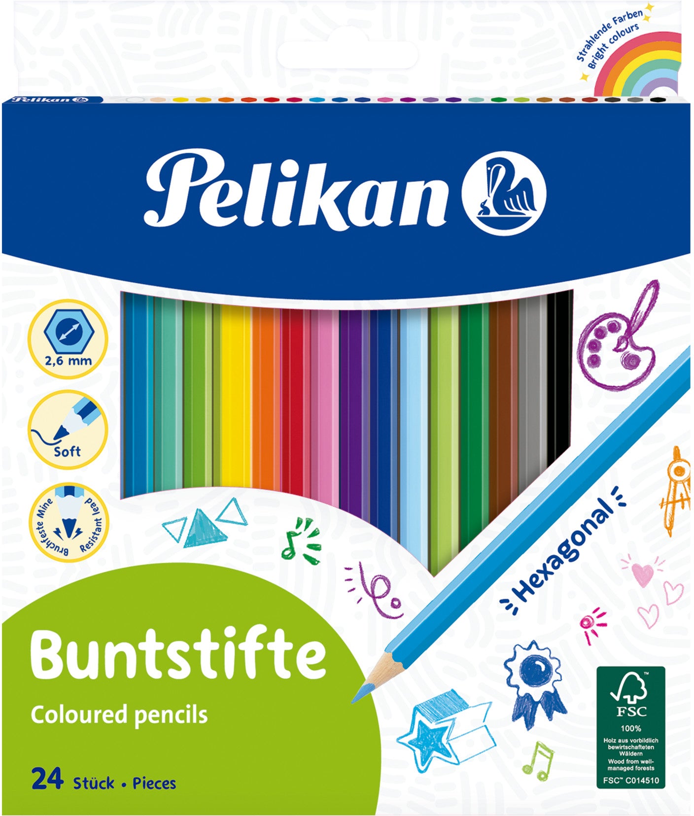 PELIKAN   Crayons de couleur hexagonal