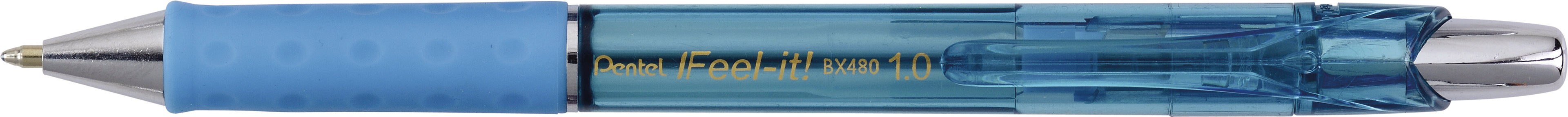 PENTEL Stylo à bille Feel-it 1mm BX480-S bleu clair
