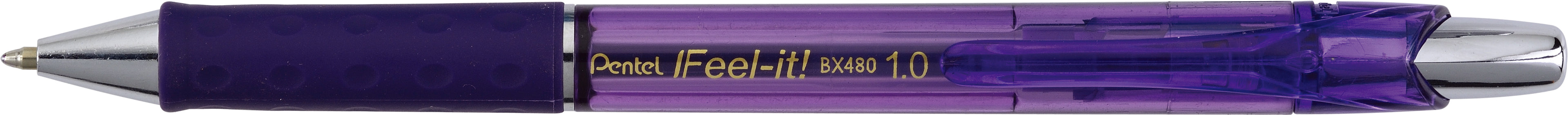 PENTEL Stylo à bille Feel-it 1mm BX480-V violet