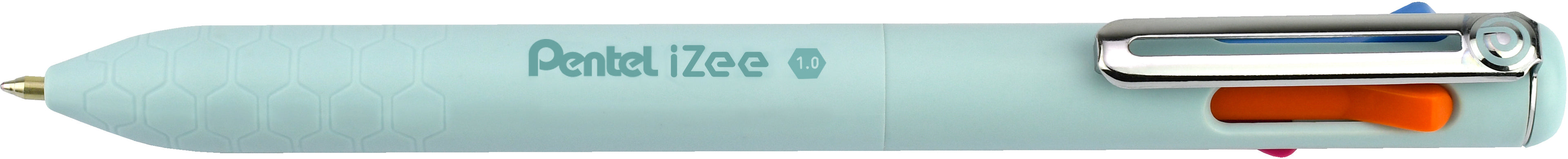 PENTEL Stylo à bille iZee 1mm BXC470-LC bleu clair, 4 couleurs écrit.