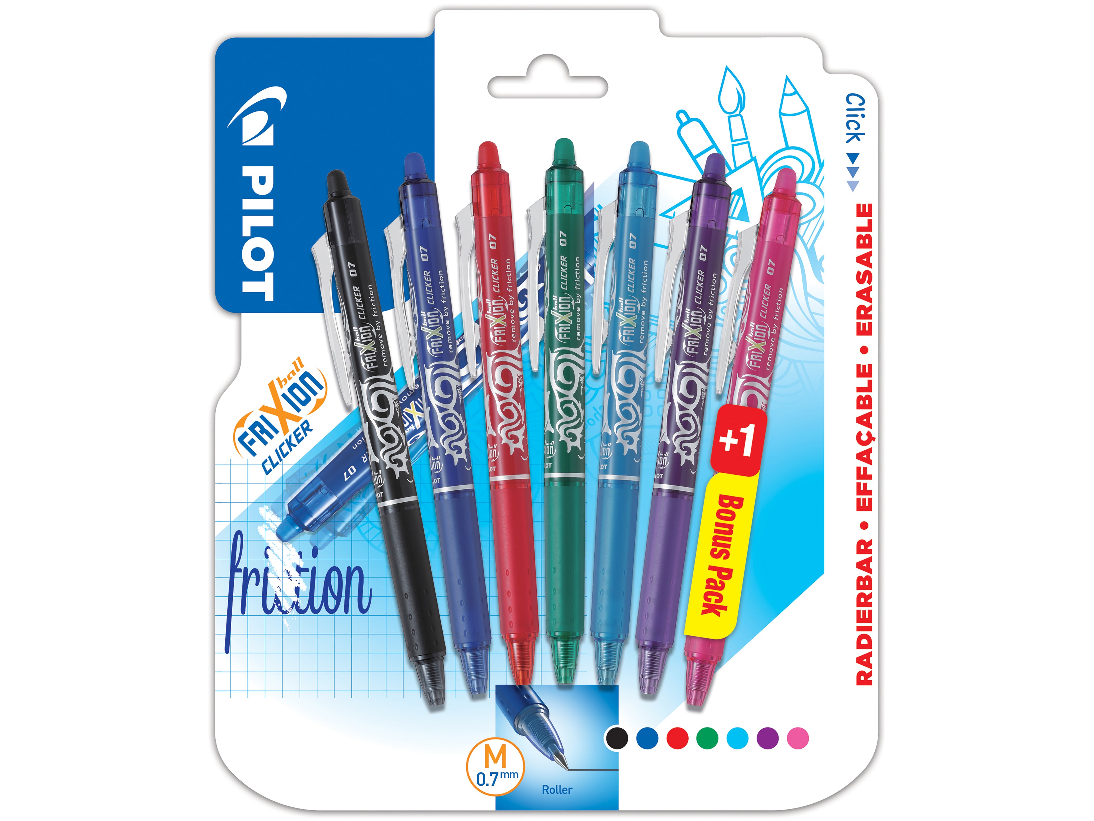 PILOT     Frixion Clicker x7       0.7mm