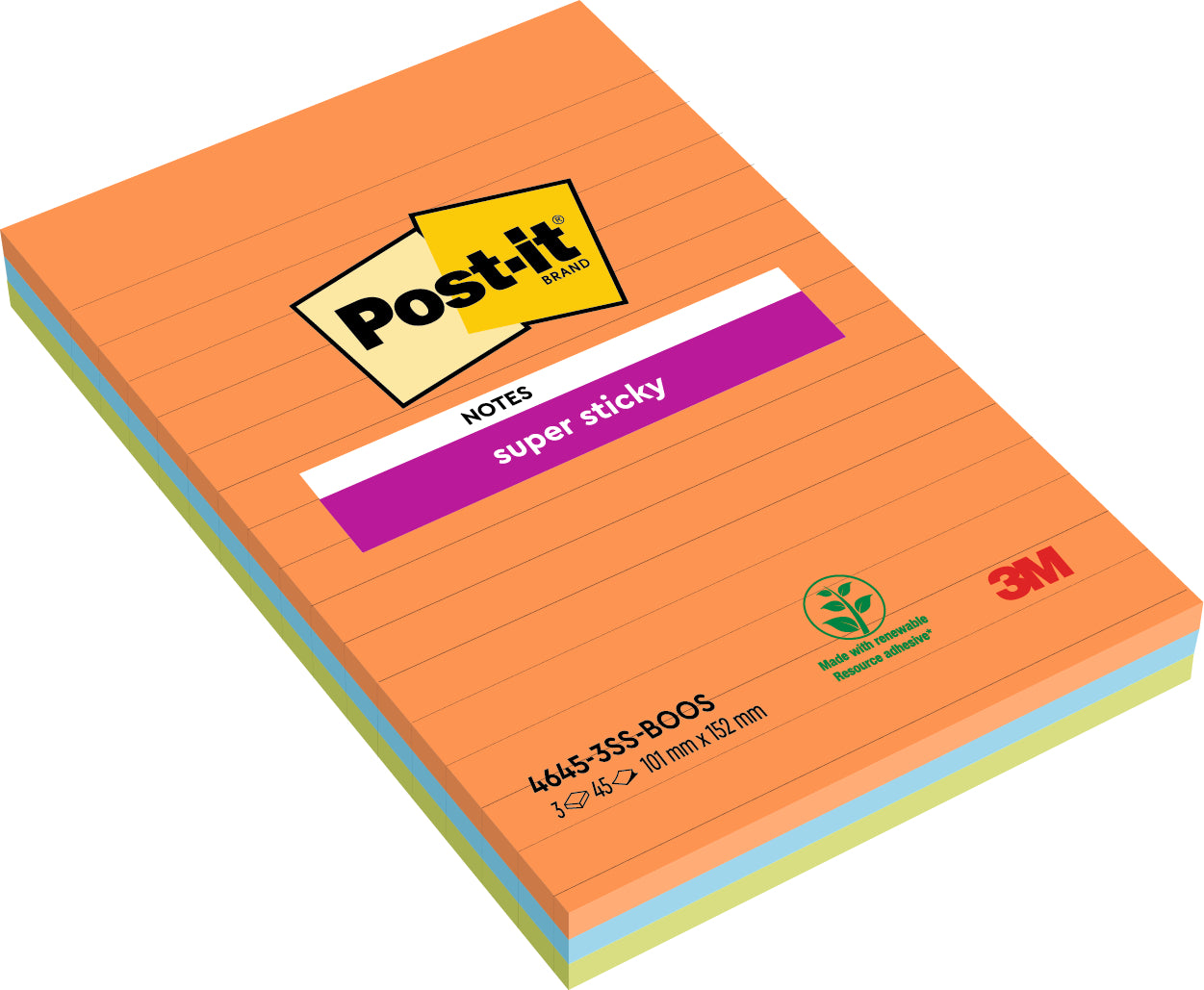 POST-IT   Bloc Super Sticky    101x152mm