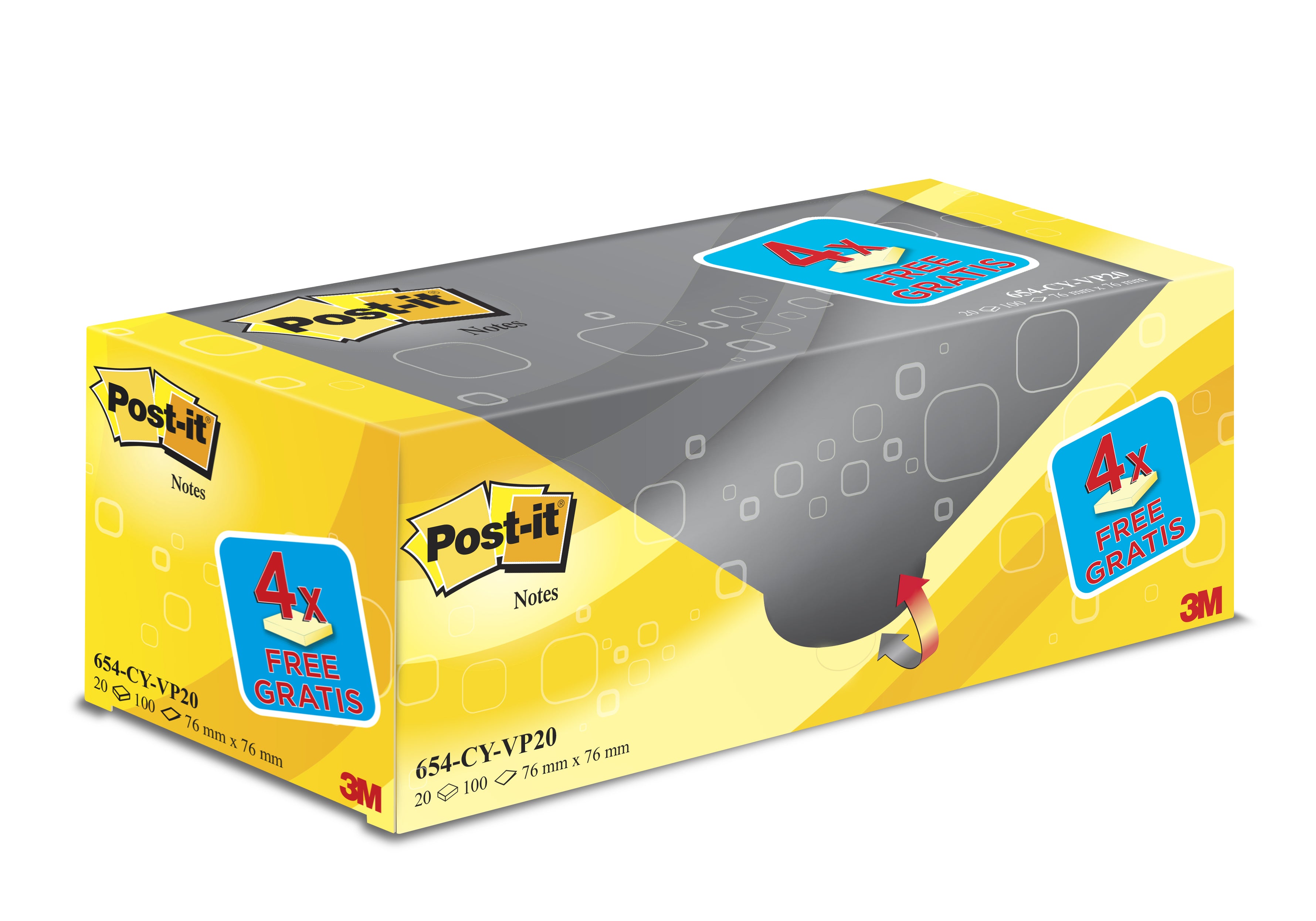 POST-IT   Bloc Multipack         76x76mm