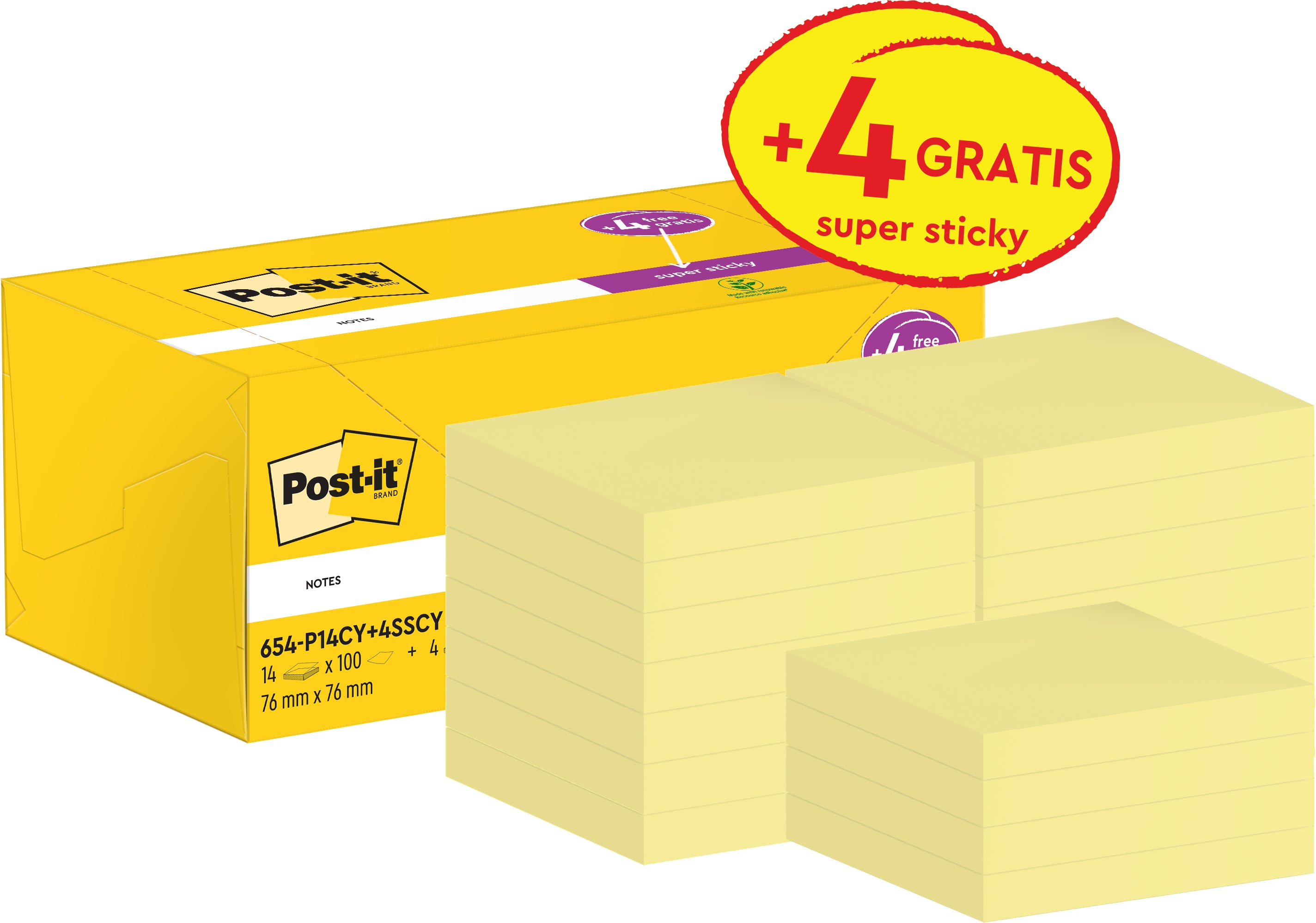 POST-IT   Paquet Promo Notes     77x76mm