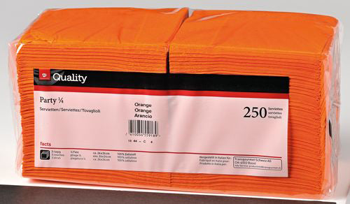 QUALITY Serviettes Party 24x24cm 992152 orange 250 pcs.