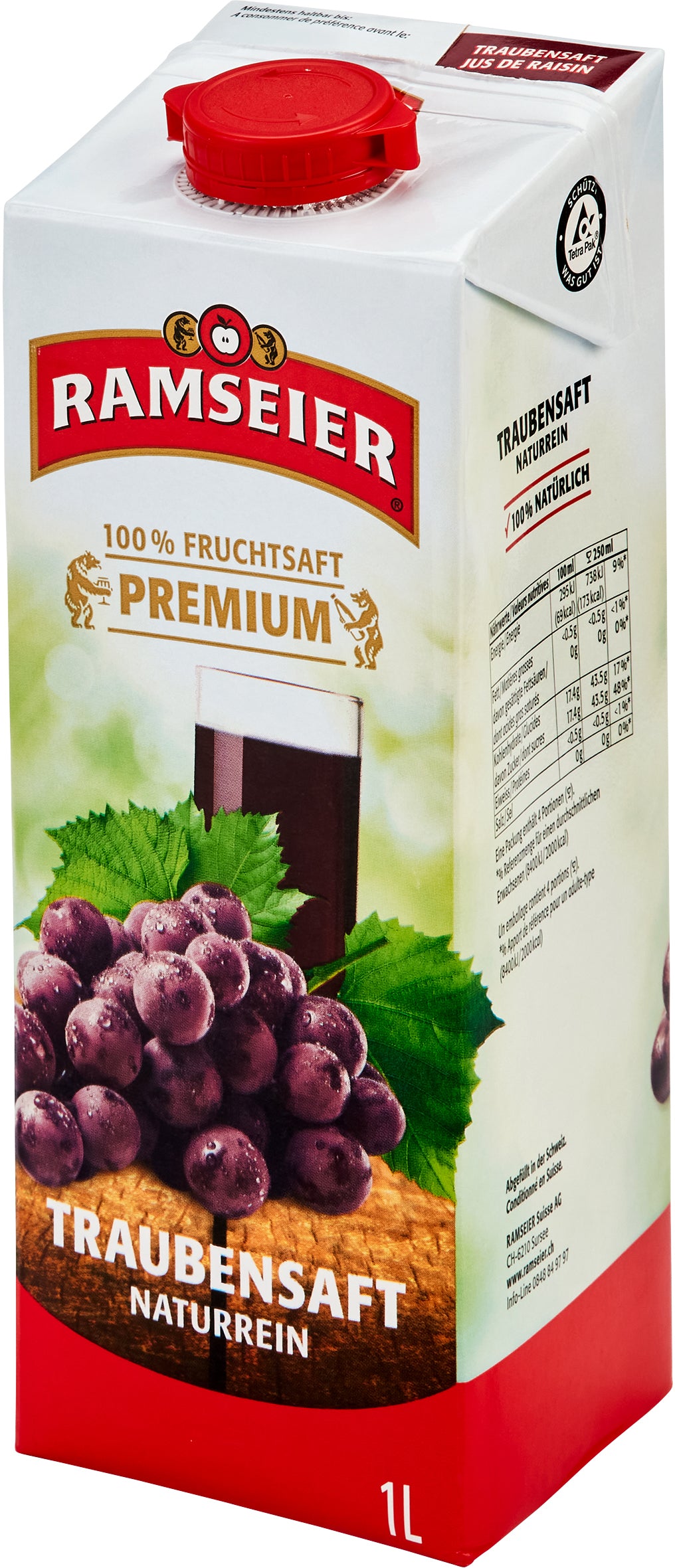 RAMSEIER Premium 100% Raisin rouge 1078 100 cl, 1 pcs.