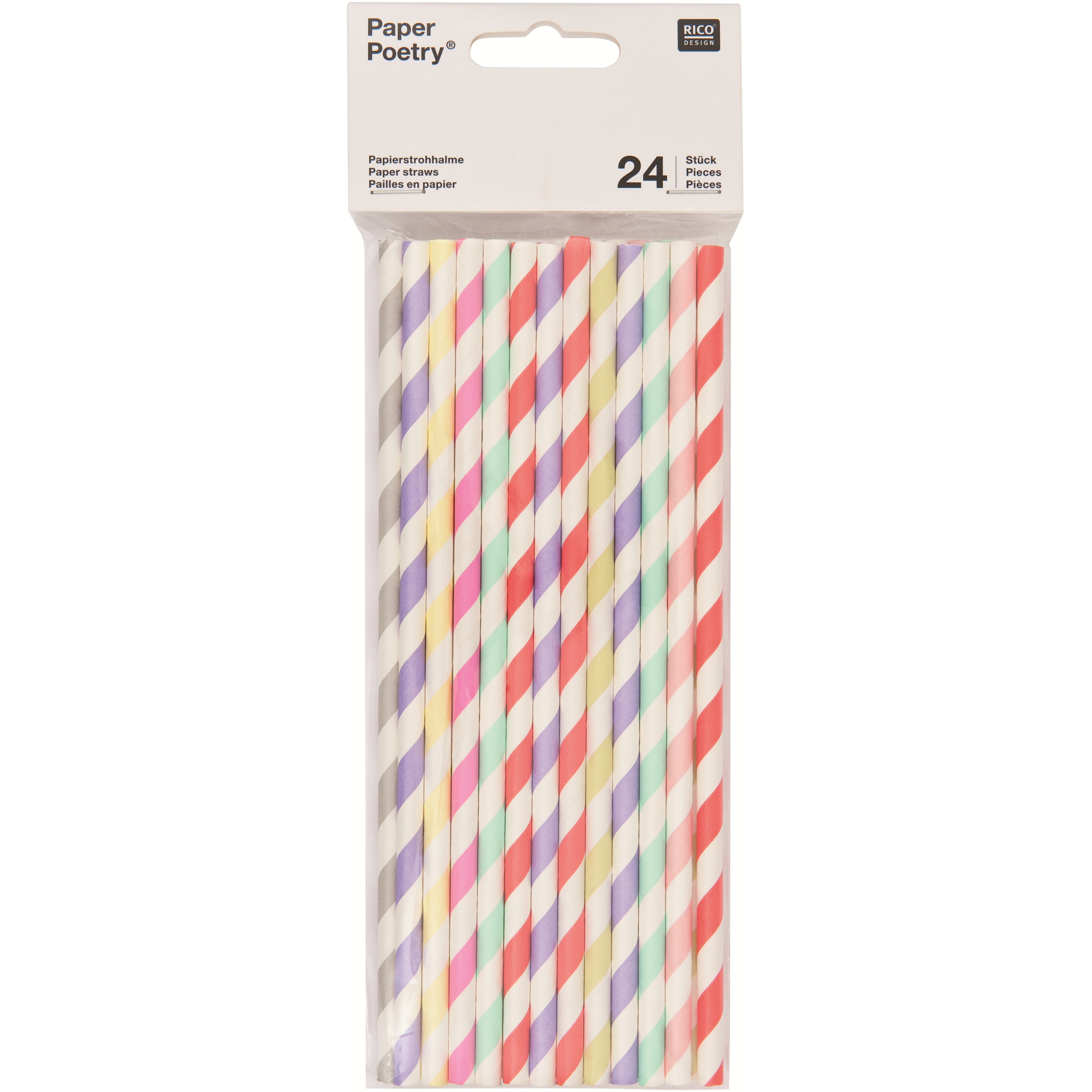 RICO DESIGN Pailles 19.5cm 08792.88.02 Sorbet Mix 24 pièces