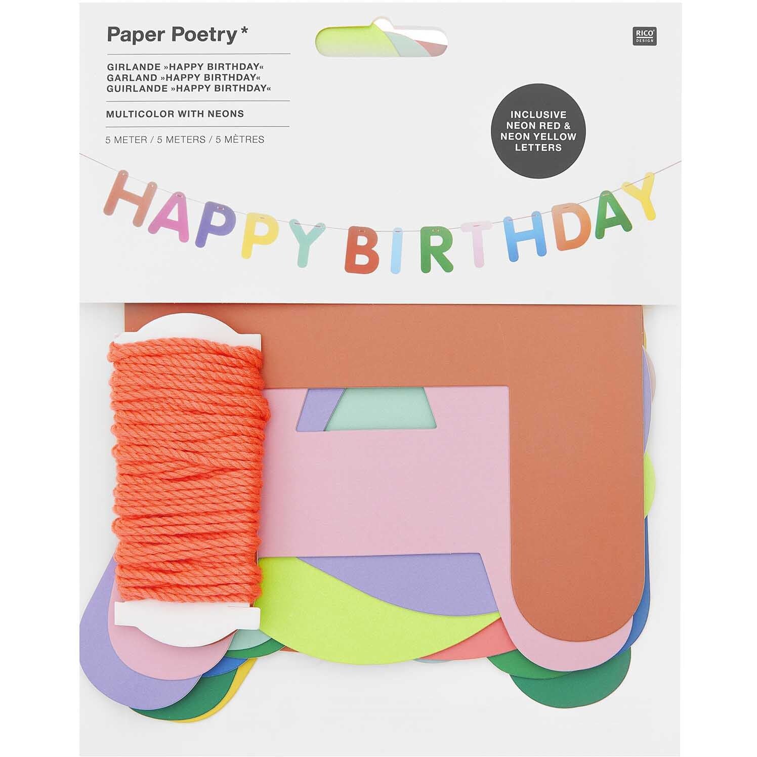RICO DESIGN Guirlande 5m 300343 Happy Birthday