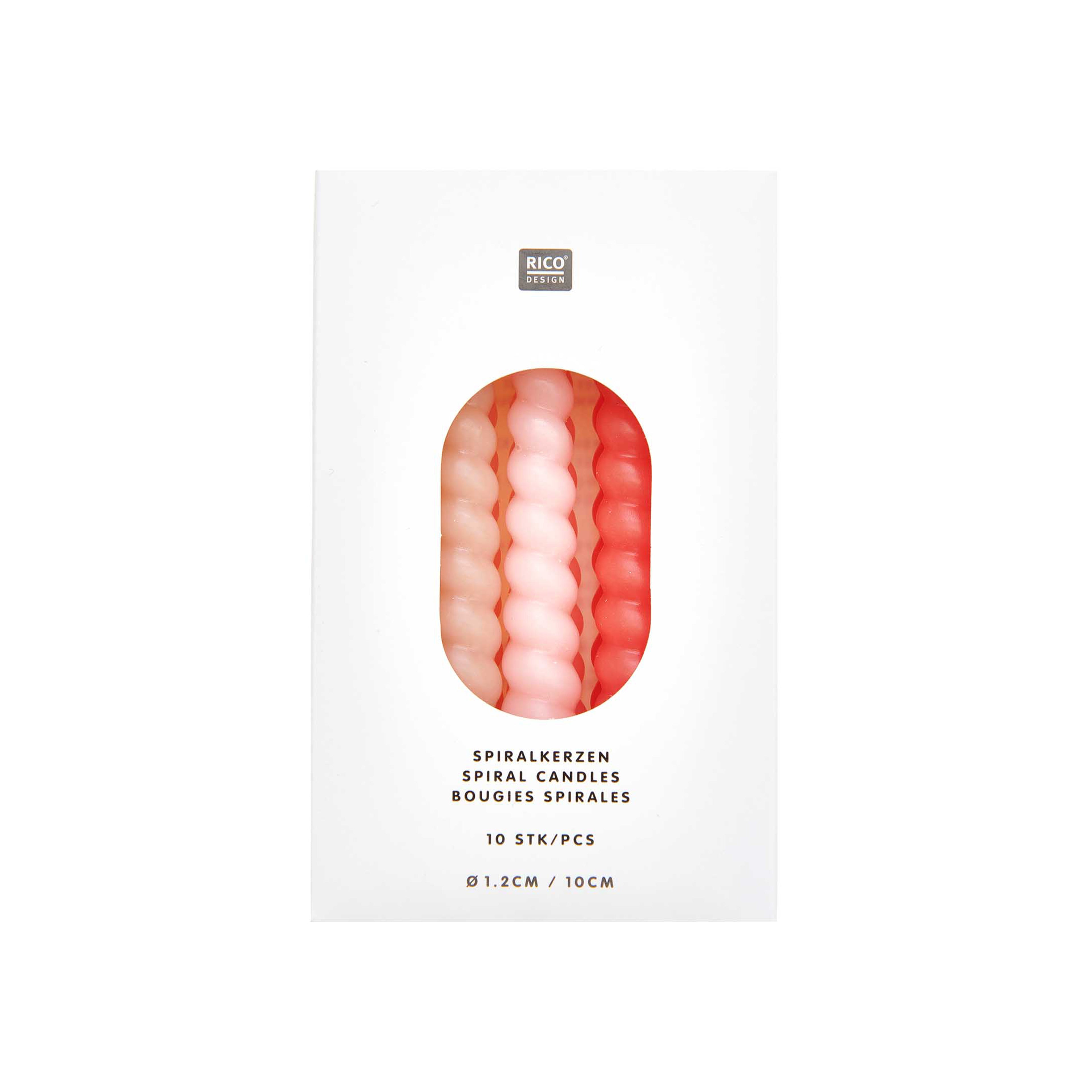 RICO DESIGN Bougies en spirale 10cm 400103 Smokey rose mix 10 pièces
