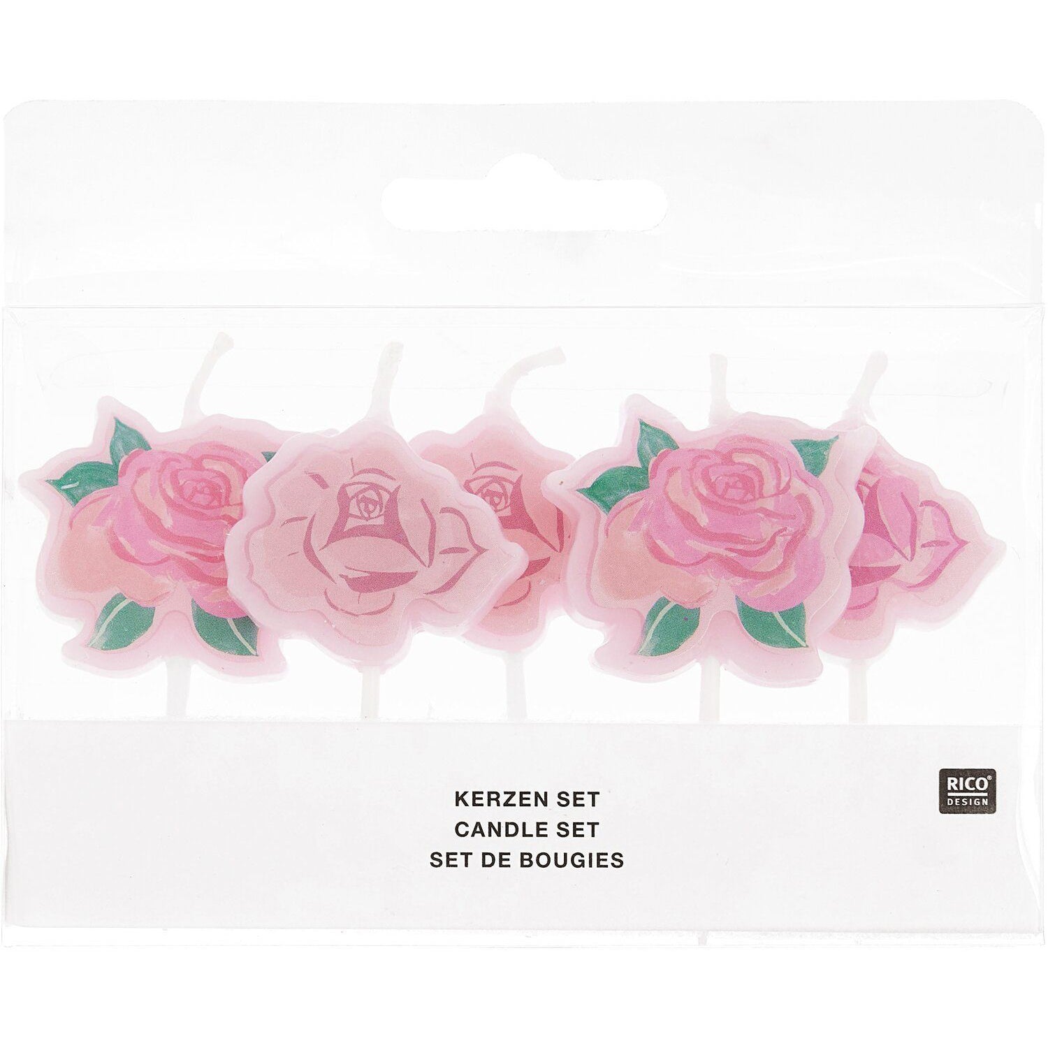 RICO DESIGN Bougies d'anniversaire 400889 roses 5 pièces