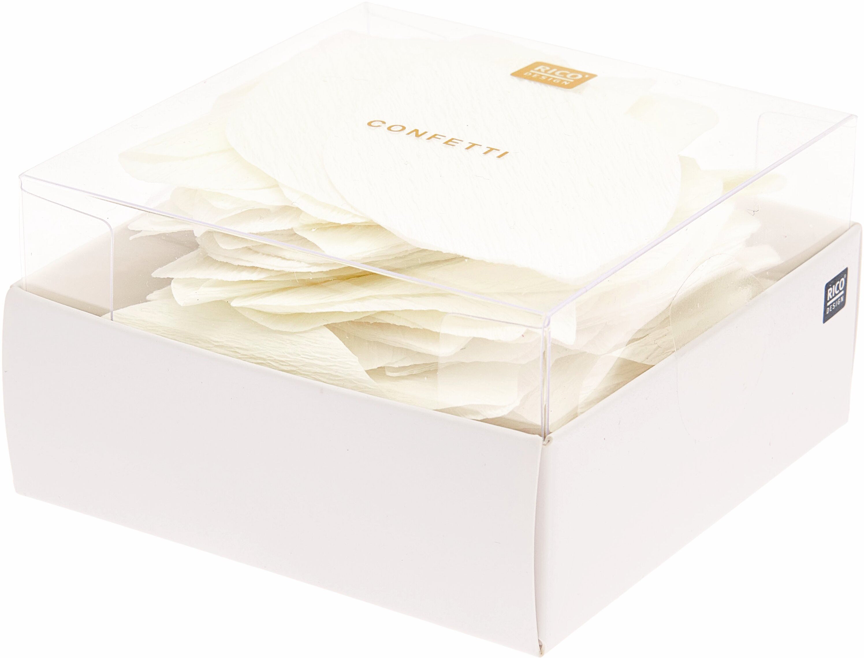 RICO DESIGN Confettis pétales de rose 20g 401040 crêp, blanc 45x75mm