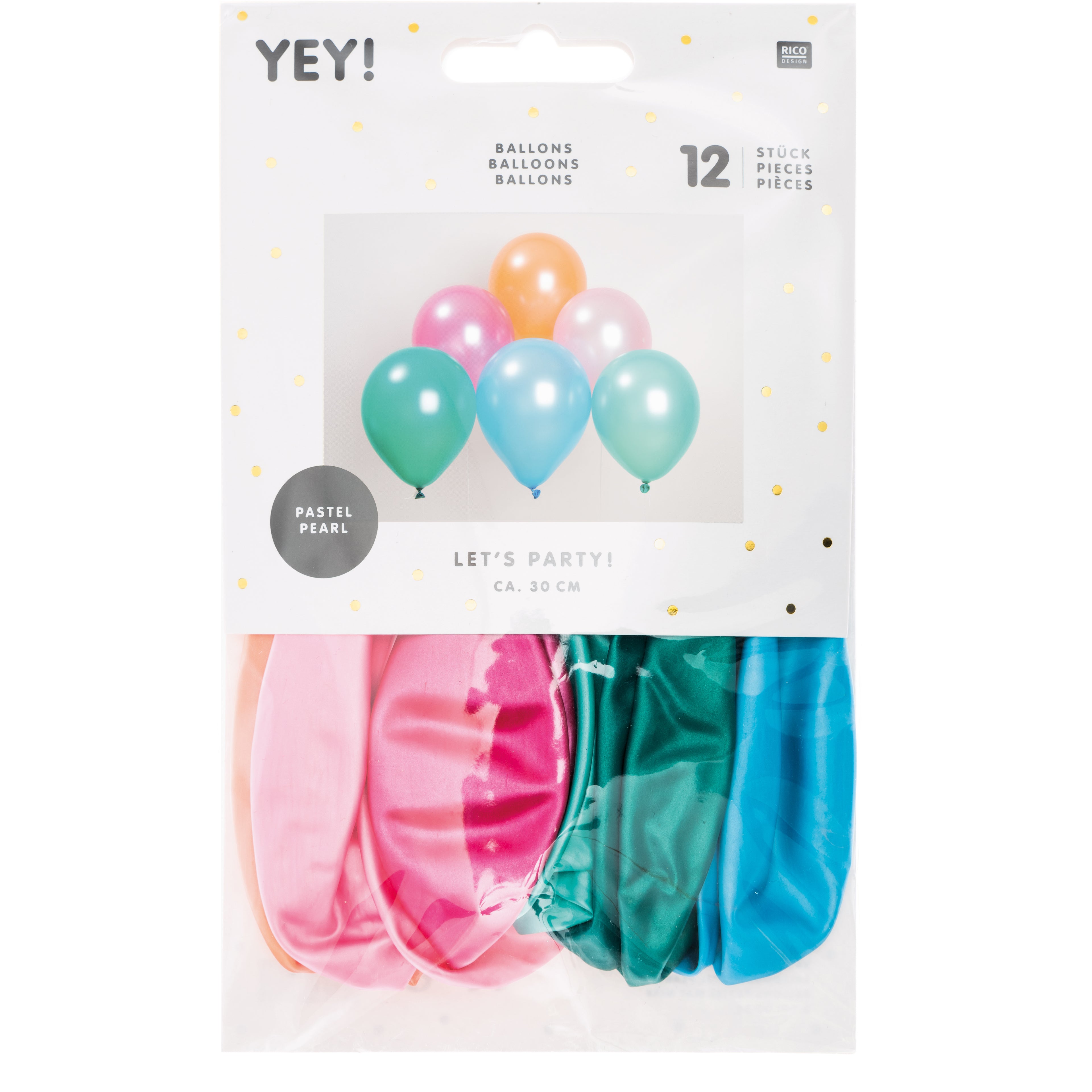 RICO DESIGN Ballons 30cm 81001.00.34 Perles pastel