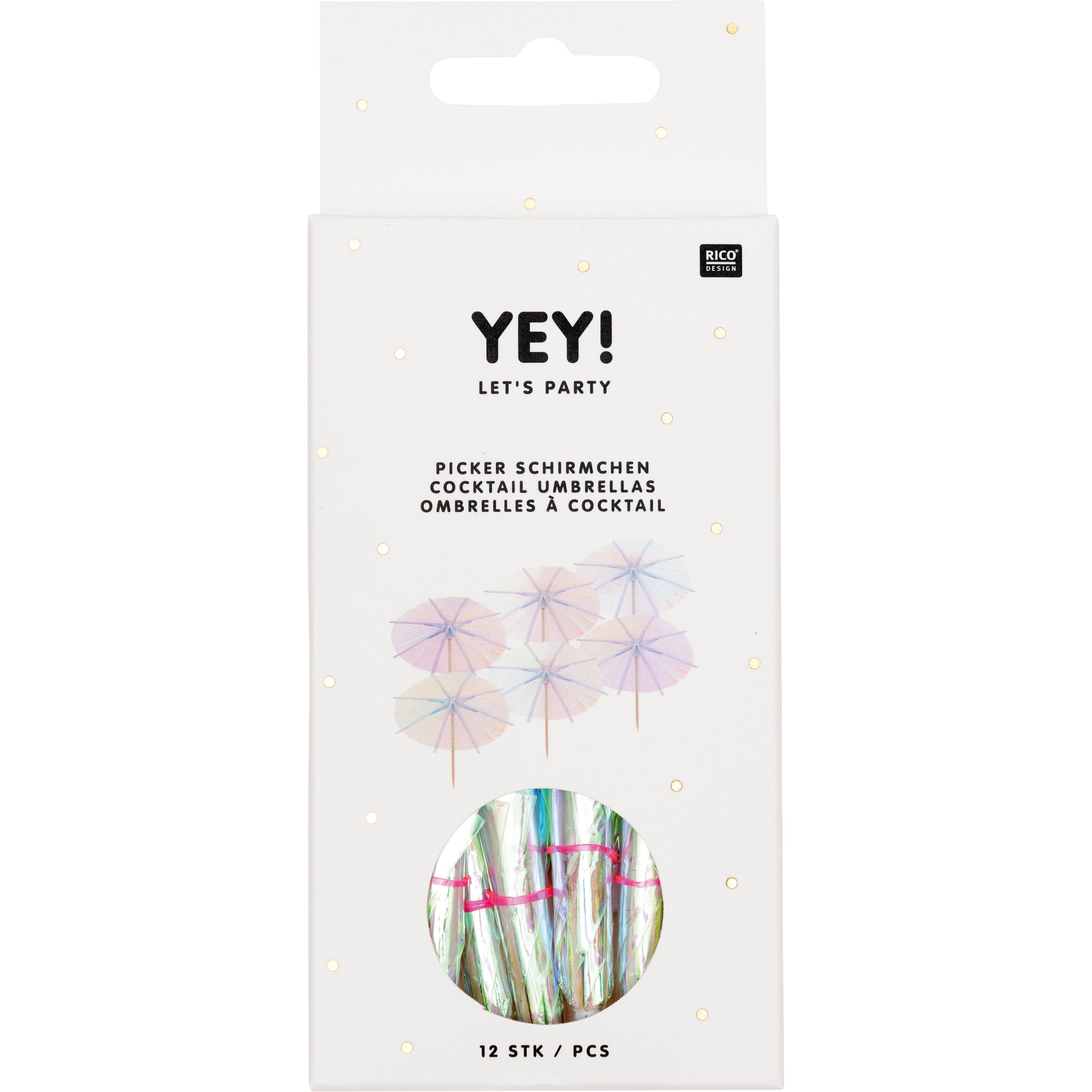RICO DESIGN Parasols décoratif 8.3x10cm 81004.00.17 transparent 12 pièces