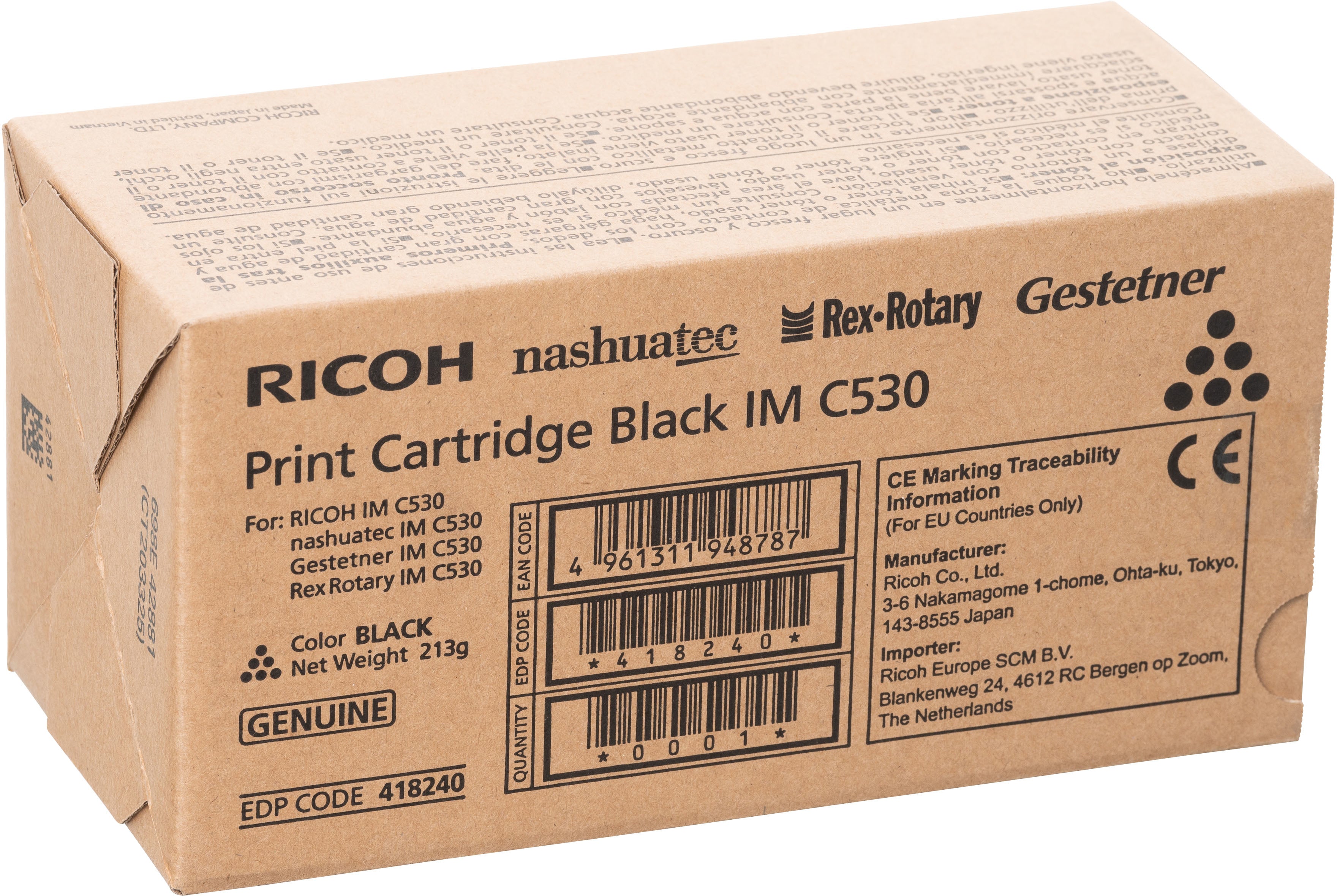 RICOH Toner noir 418240 IM C530 20'500 pages