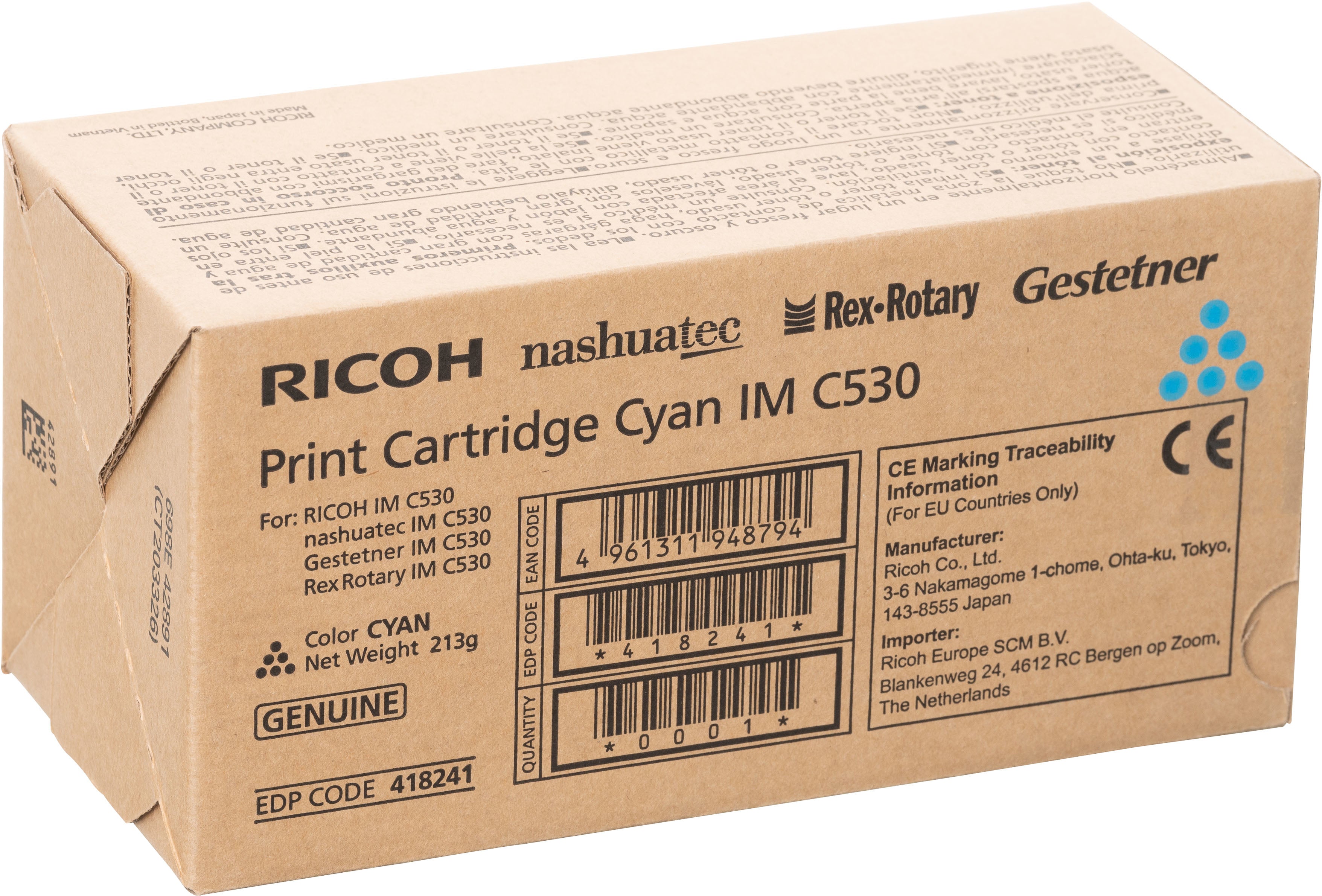 RICOH Toner cyan 418241 IM C530 18'000 pages