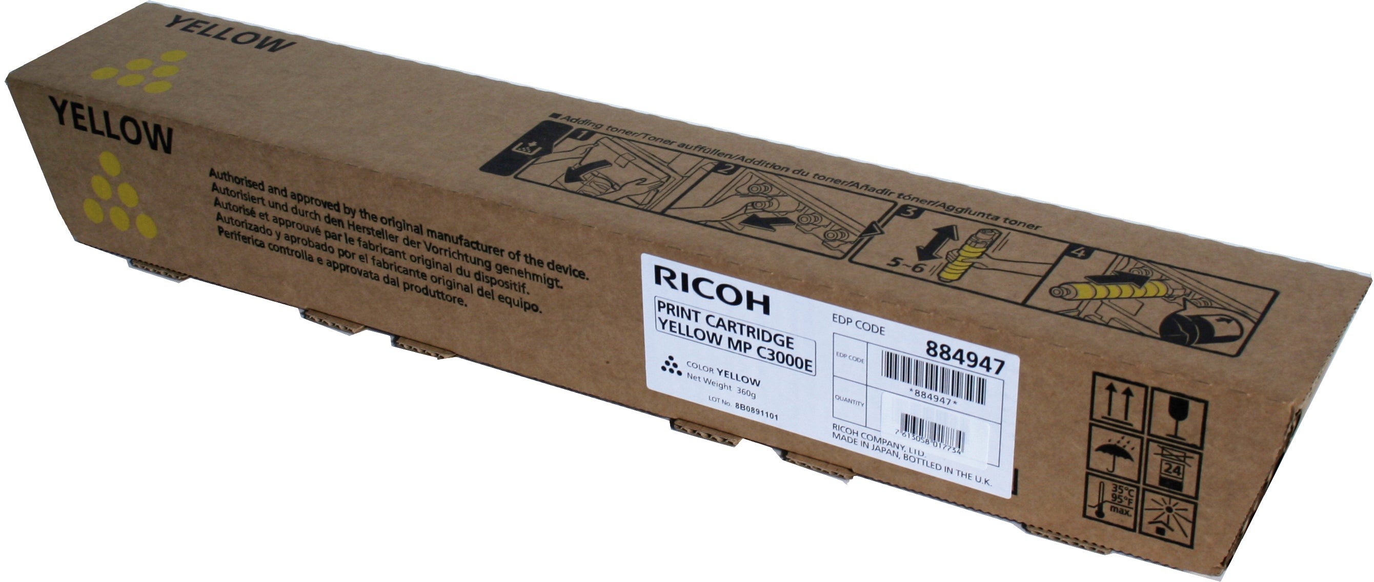 RICOH Toner yellow 842031 MP C3000E 15'000 pages