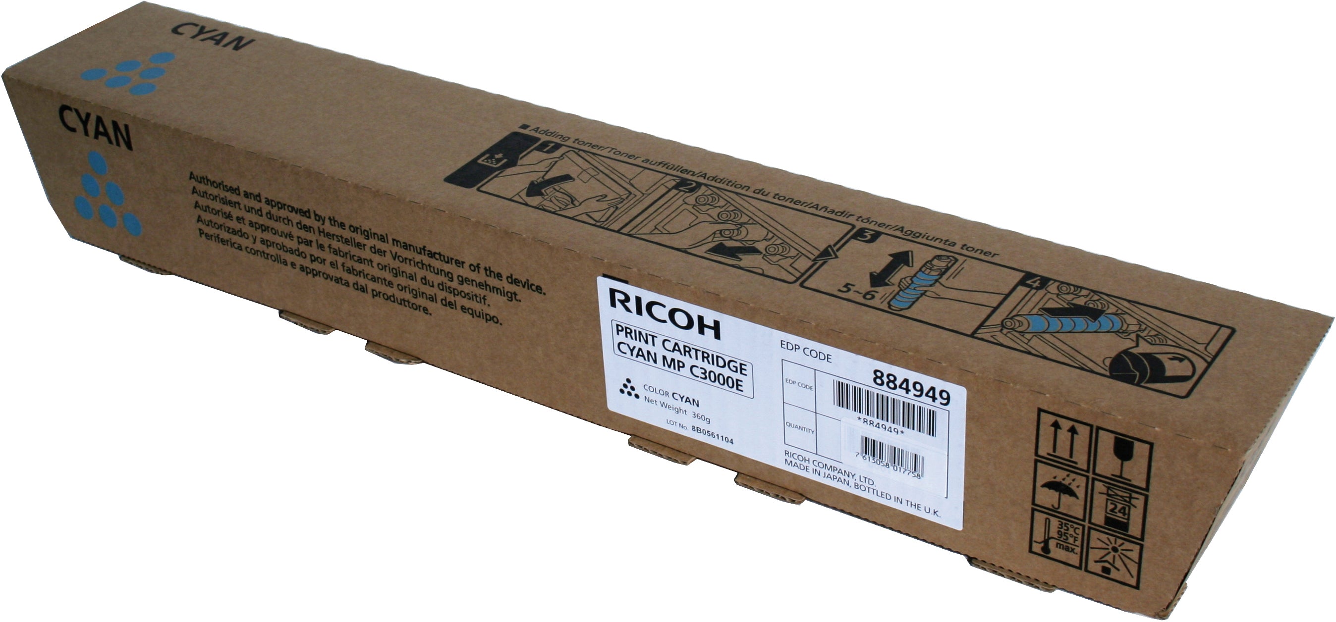 RICOH Toner cyan 842033 MP C3000E 15'000 pages