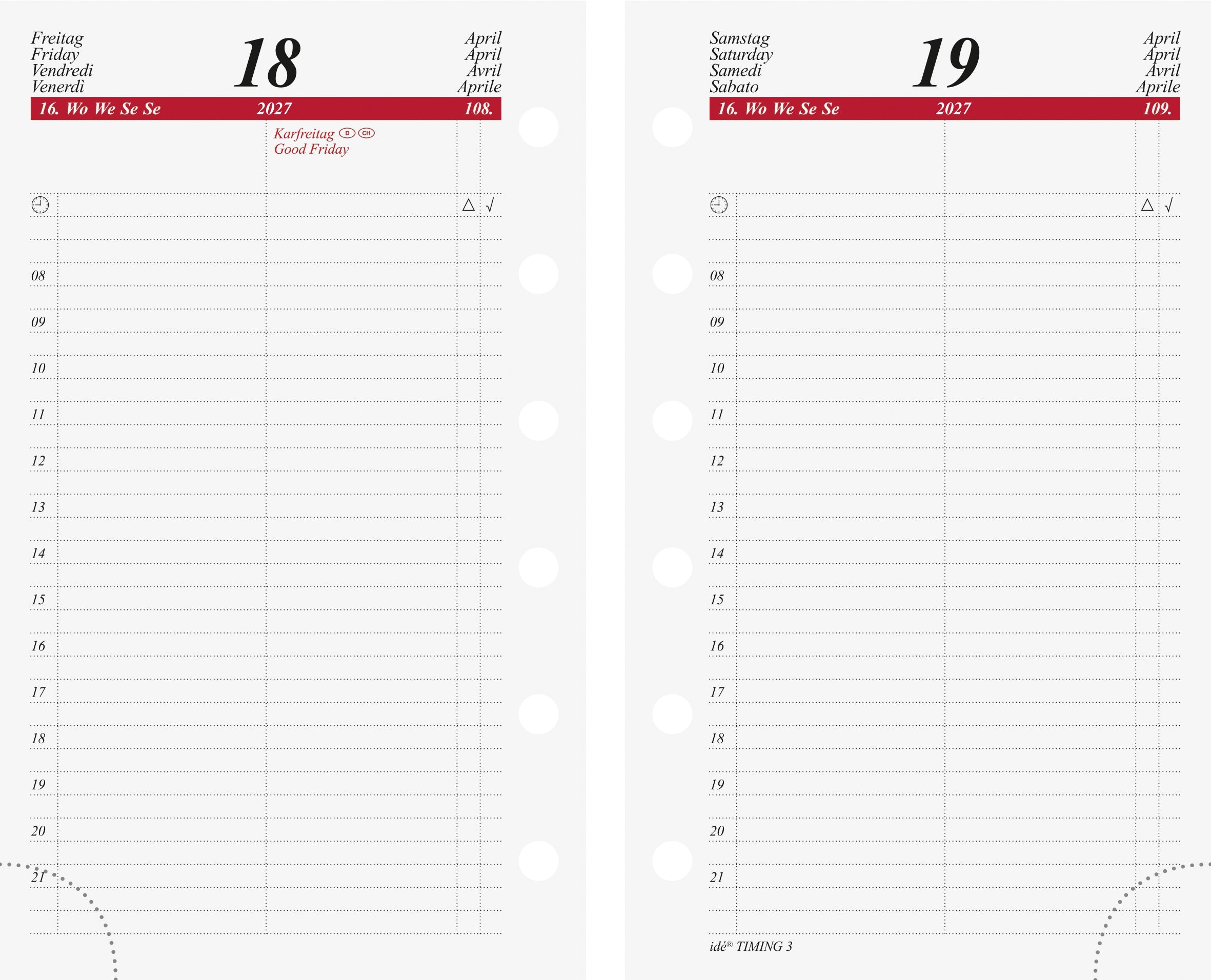RIDOIDE   Timing 3 calendrier jour. 2027