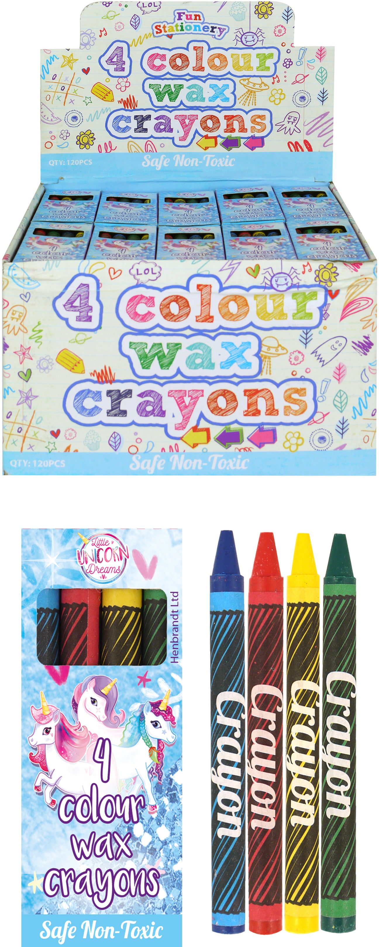 ROOST     Crayon wax Unicorn    4 PC Box