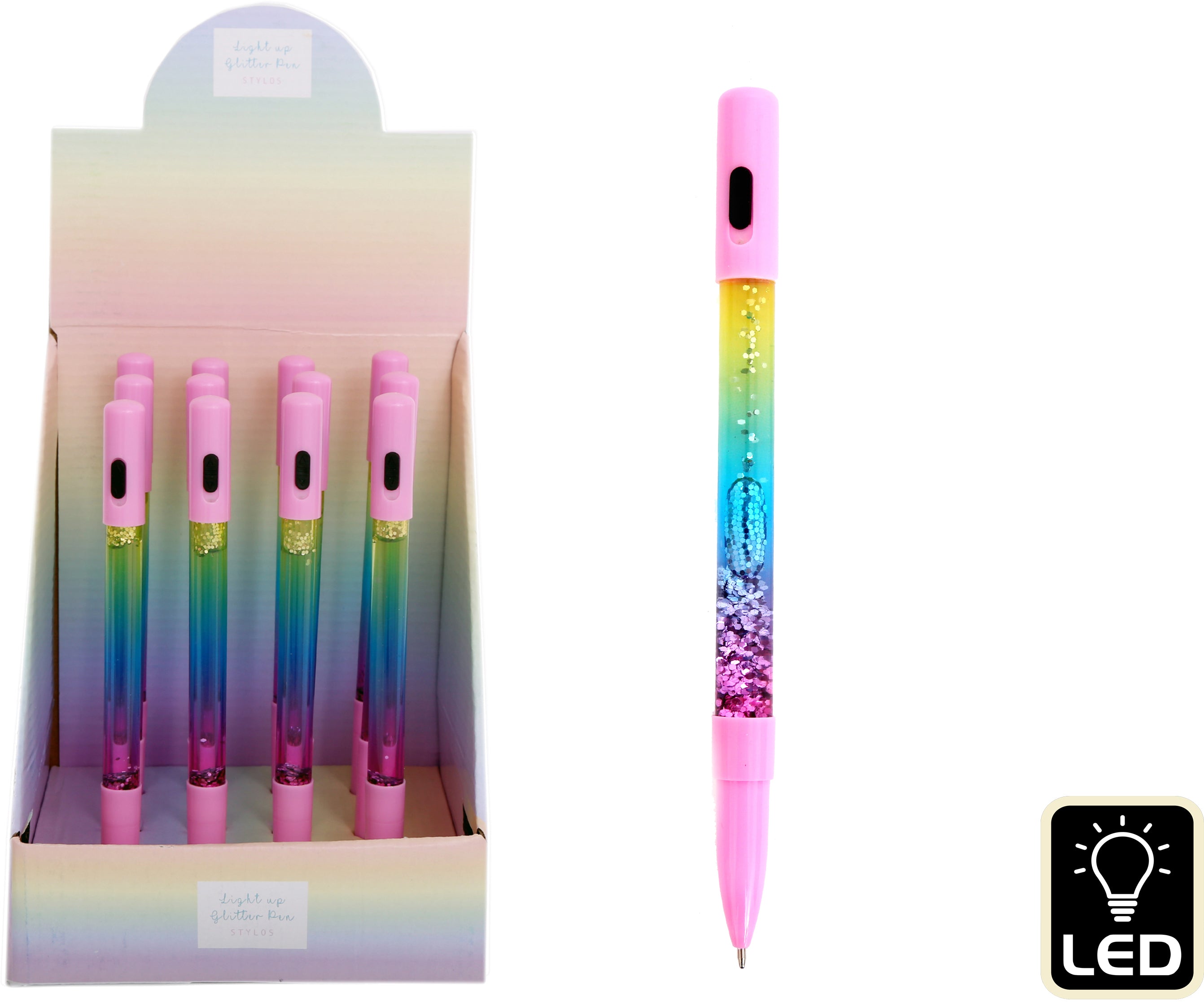 ROOST Stylo à bille glitter ST7219 Light Up