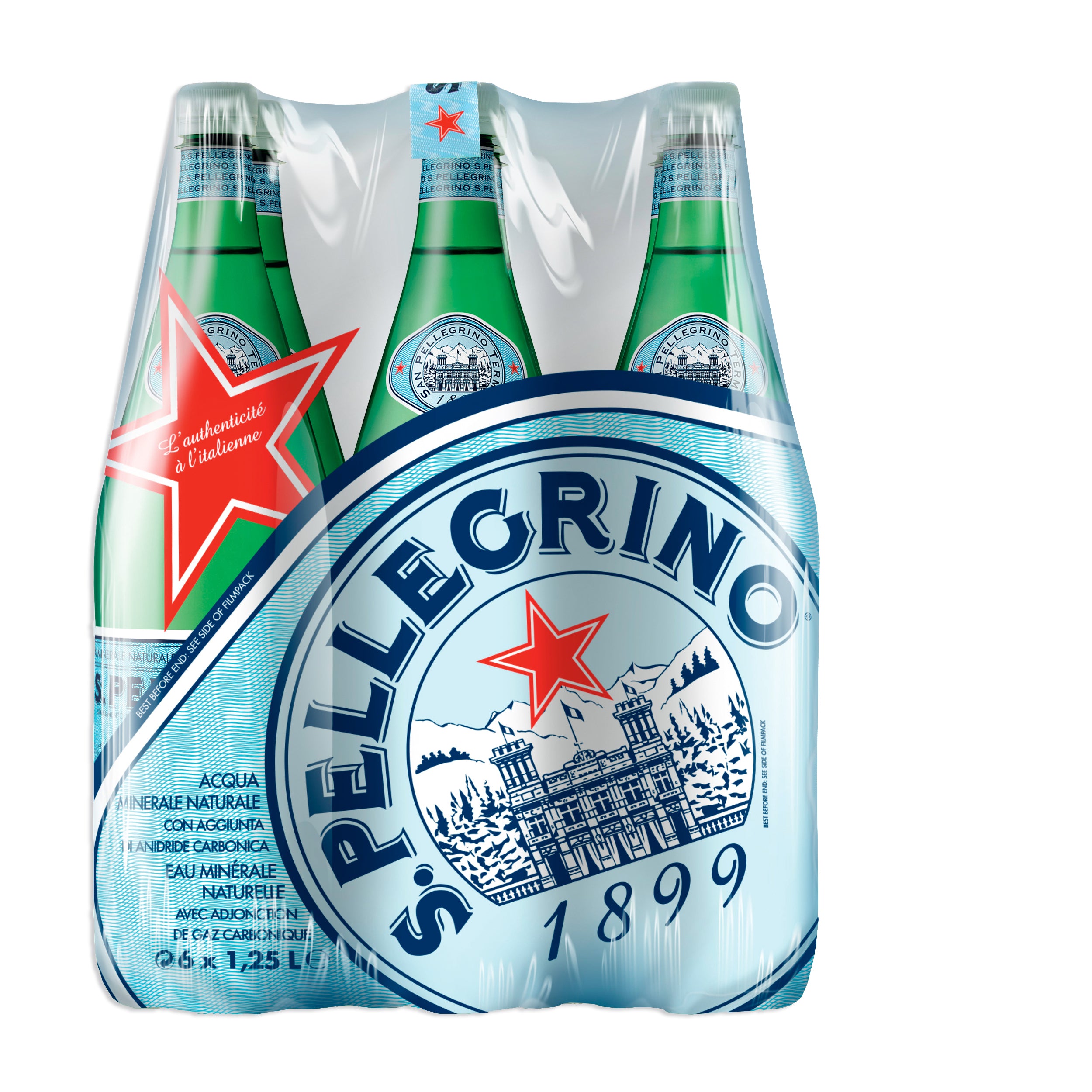 SAN PELLEGRINO gazéifié 12325519 125 cl, 6 pcs.