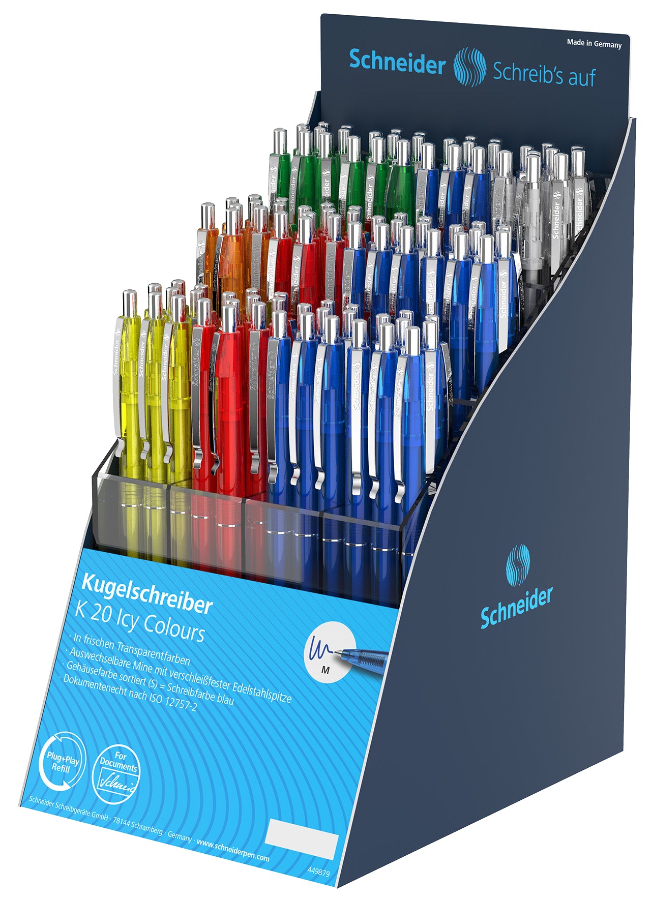 SCHNEIDER Stylo à bille K20 ICY 004163 ass., 100 pcs.