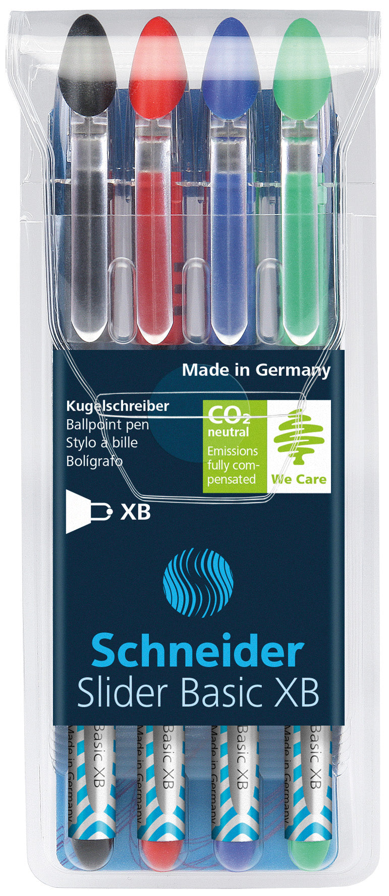 SCHNEIDER Stylo à bille Slider XB 151294 ass. étui 4 pcs.