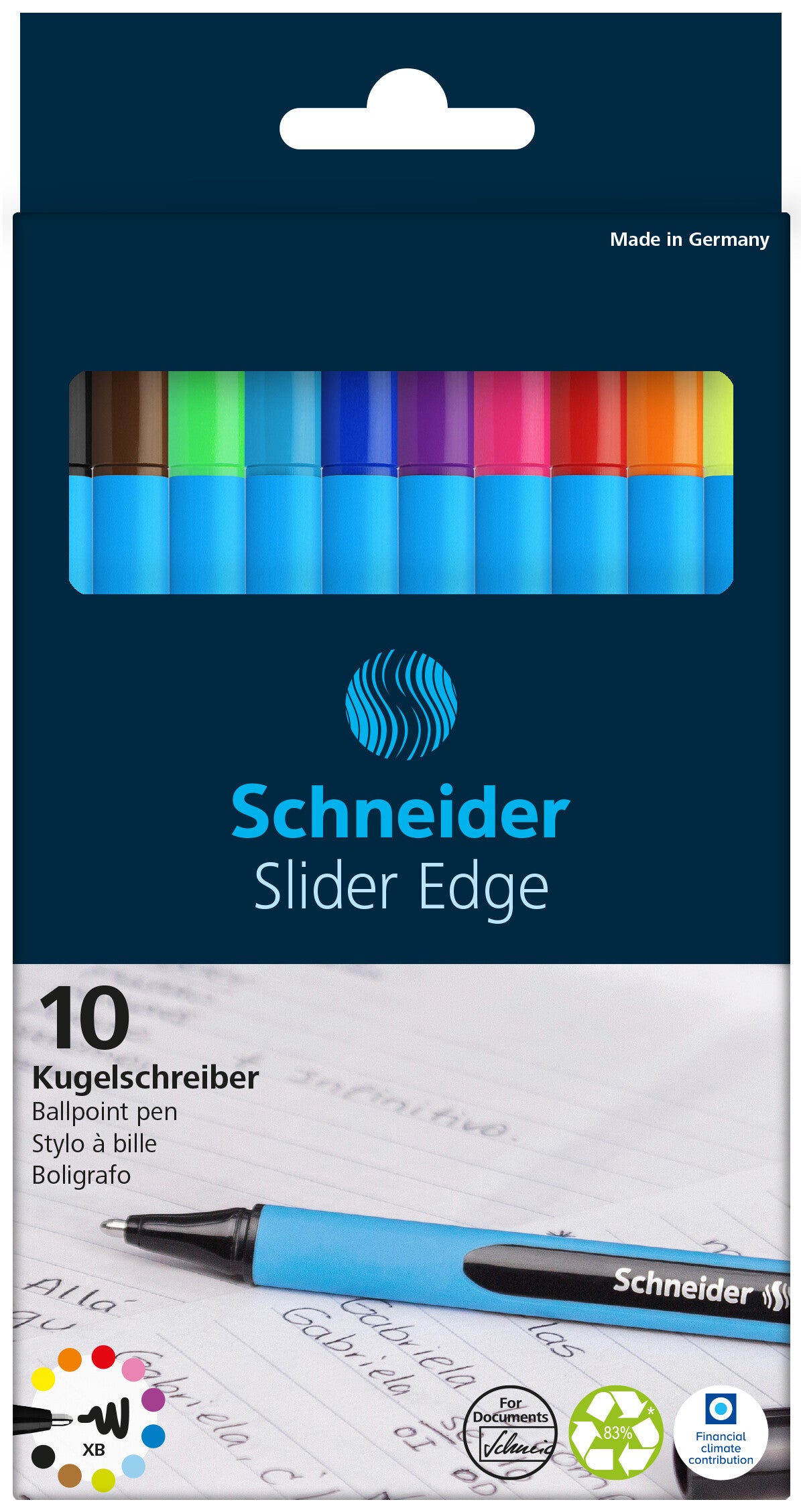 SCHNEIDER Stylo à bille Slider Edge XB 152290 ass. 10 pcs., étui