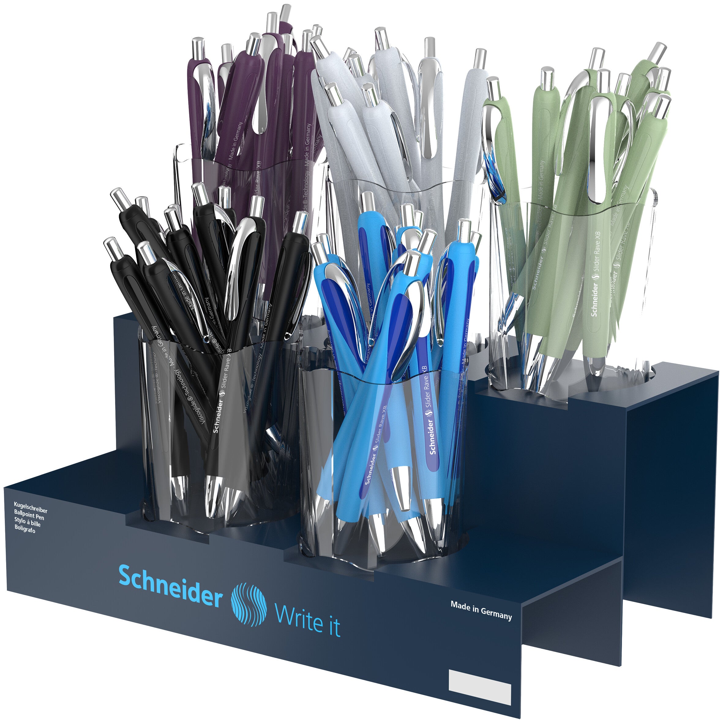 SCHNEIDER Stylo à bille Slider Rave XB 399633 Display,couleur ass. 50 pcs.