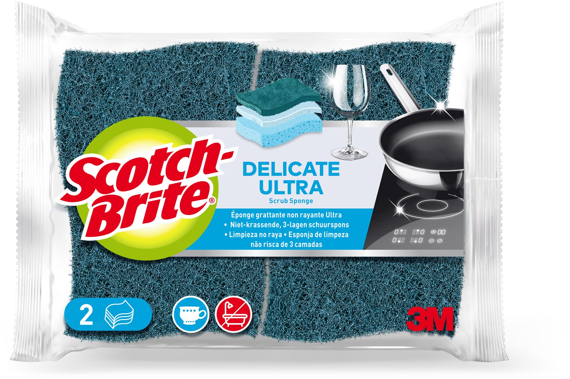 SCOTCH-BRITE Éponge Delicate Ultra 7100227600 sans rayures 2 pièces