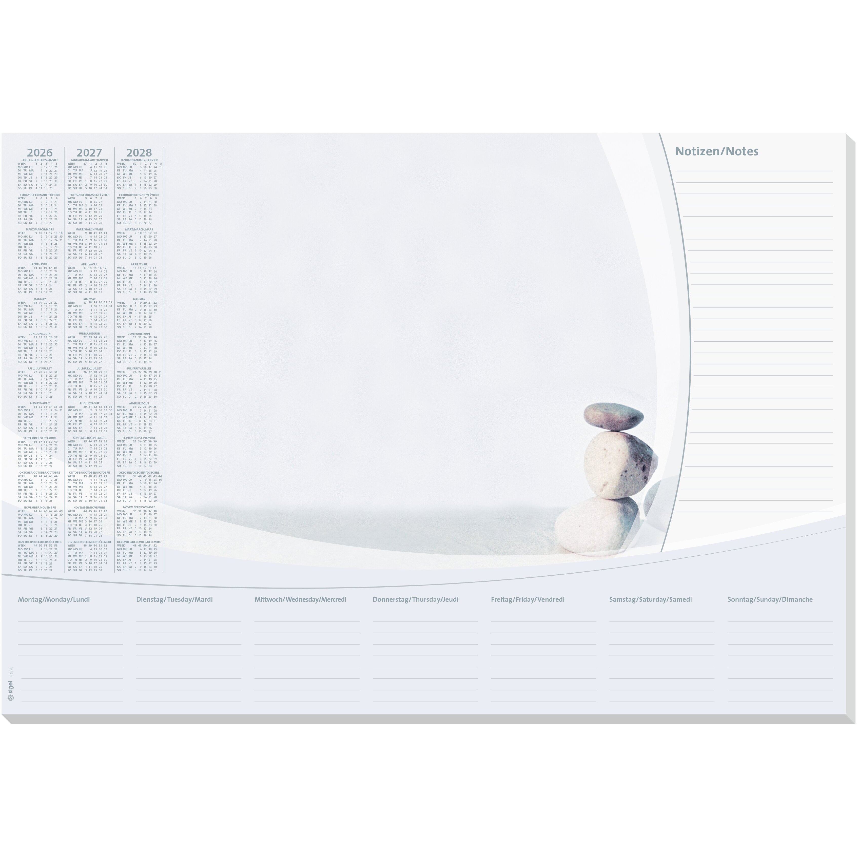 SIGEL     Sous-main calendrier