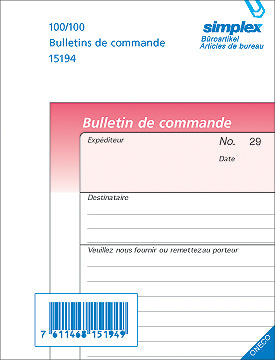 SIMPLEX Borderau F A6 15197 rose/blanc 50x3 feuilles