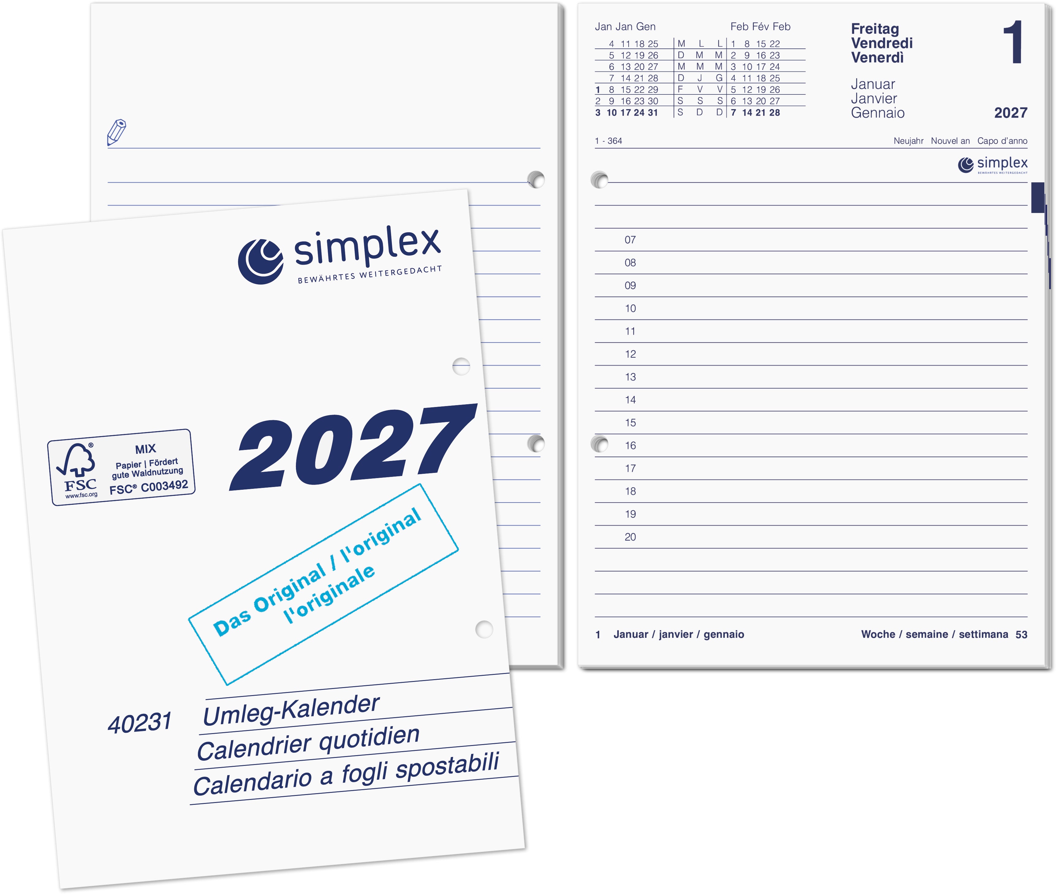 SIMPLEX   Calendrier                2027