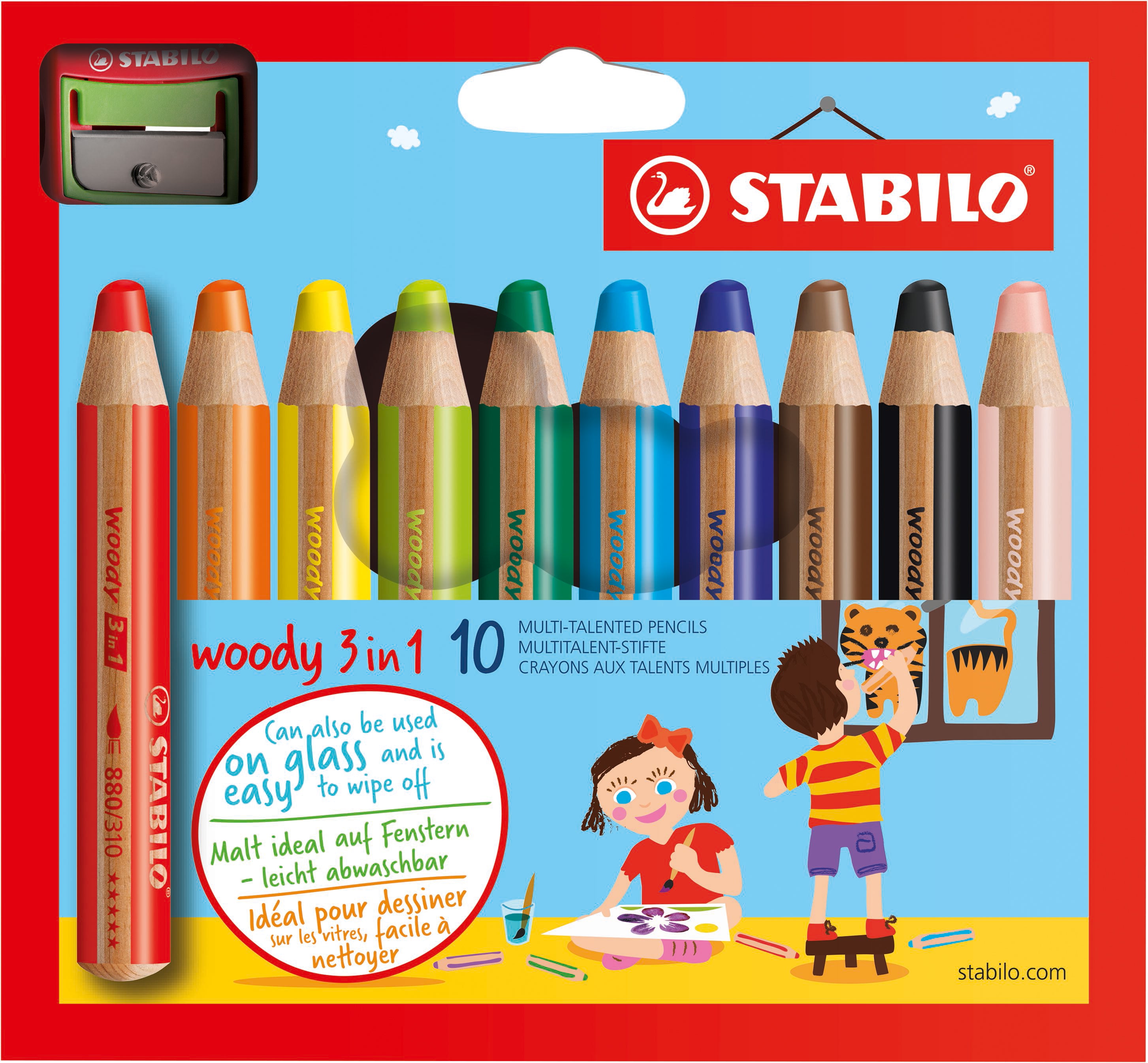 STABILO   Crayon couleur Woody 3 in 1
