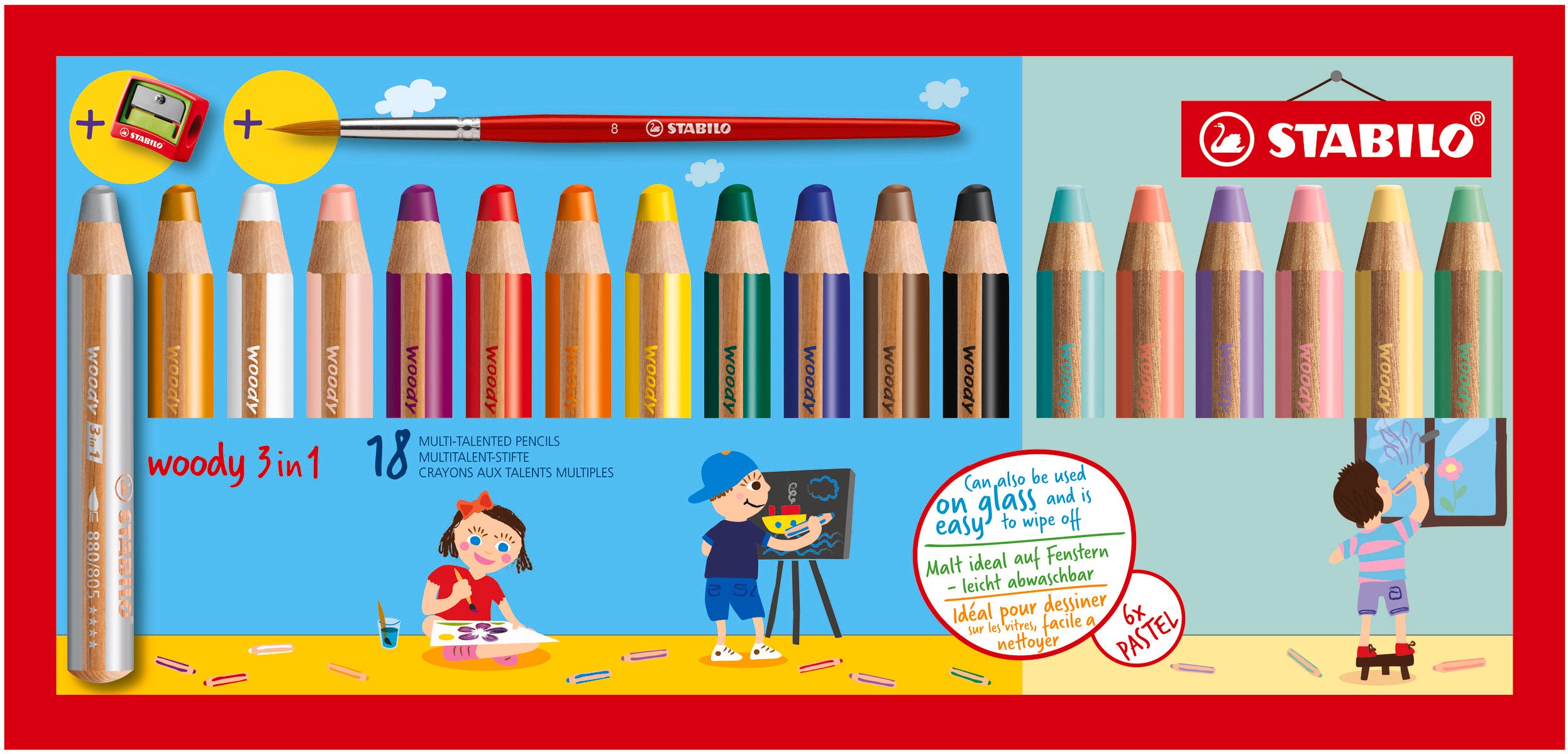 STABILO   Crayon couleur woody 3in1