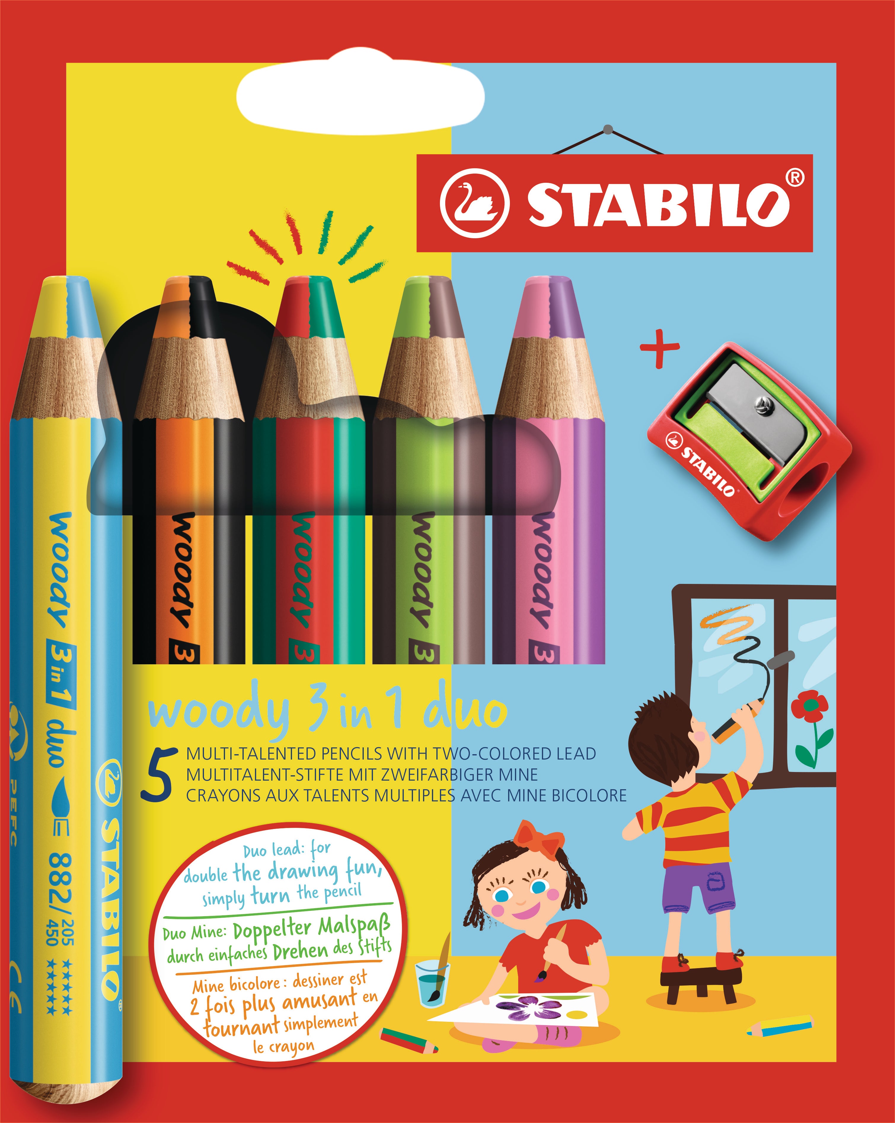 STABILO   Crayons Couleur Woody 3 in 1