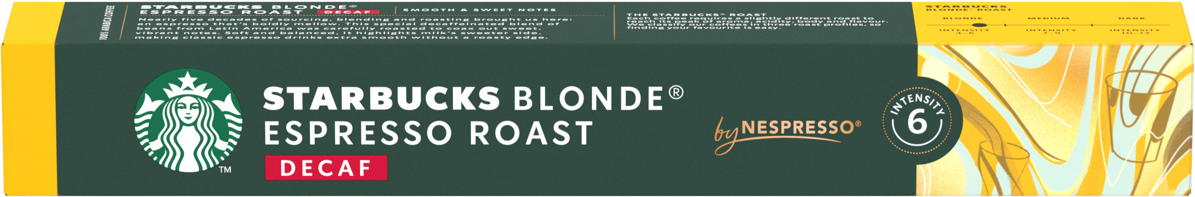 STARBUCKS Capsules de café 10 pcs. 6222019 Decaf Blonde Espresso Roast