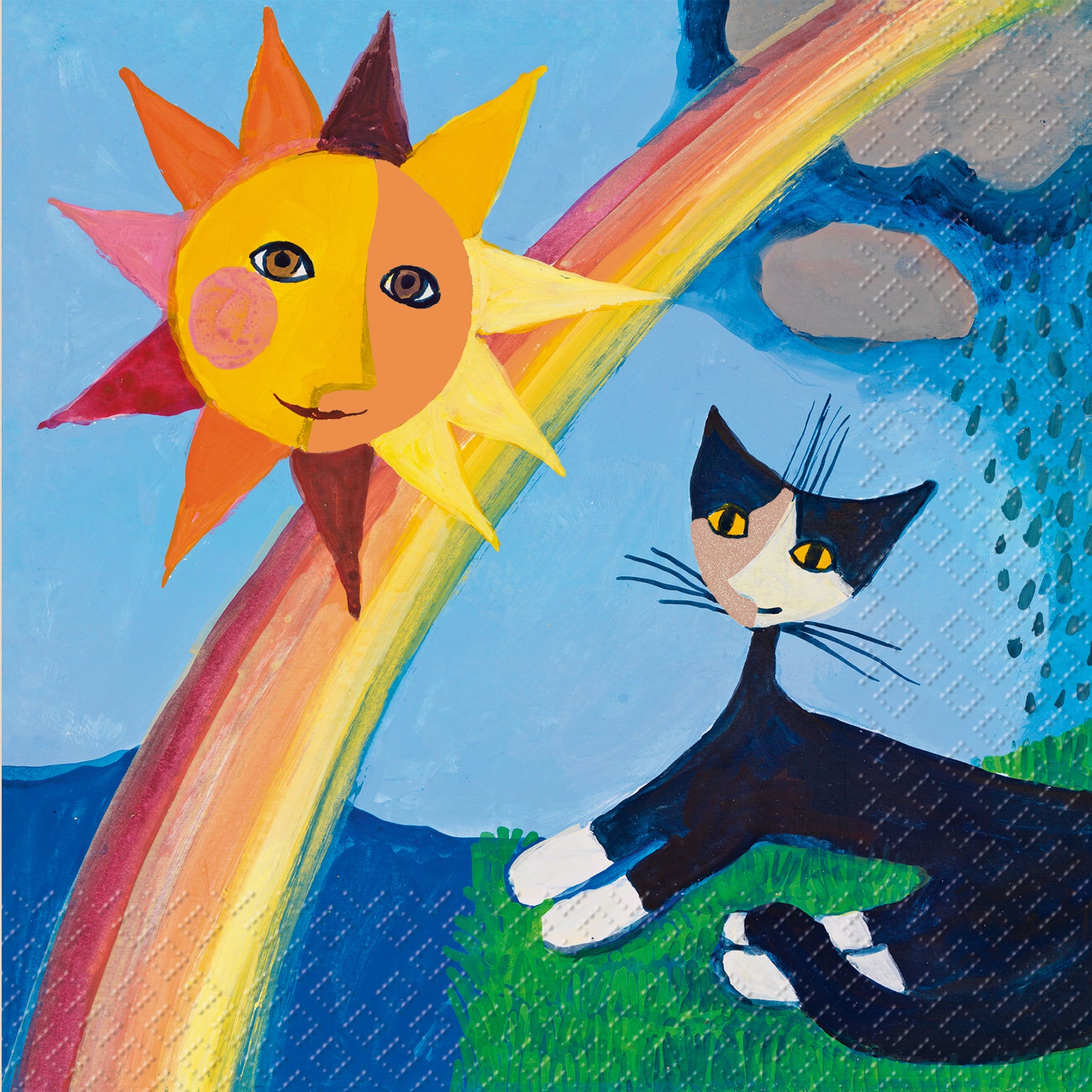 STEWO Serviettes 33x33cm 2572649140 Arcobaleno FSC bleu 20 pcs.