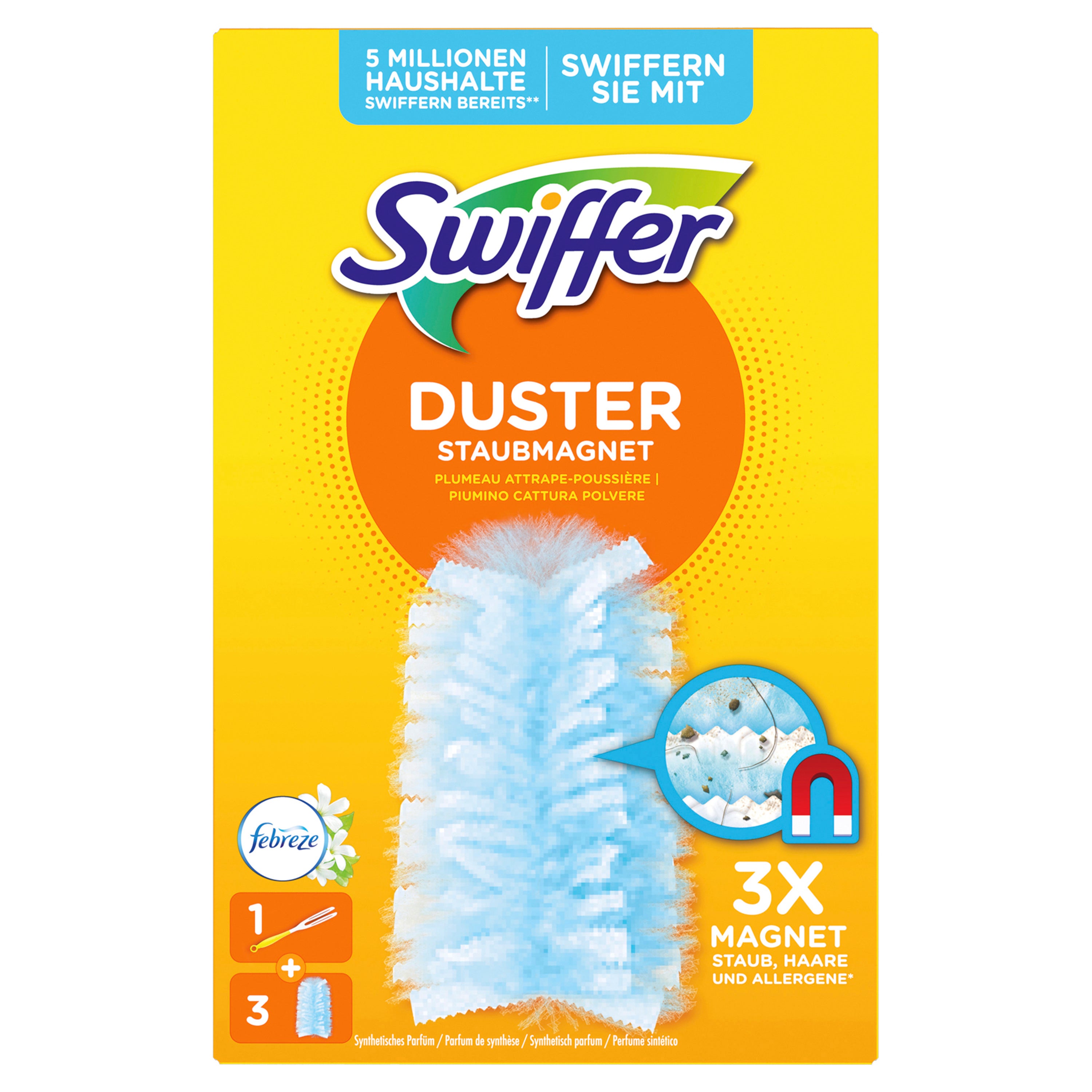 SWIFFER Starter Set dépoussiérant 970084 parfum febreze manche +3 ling.