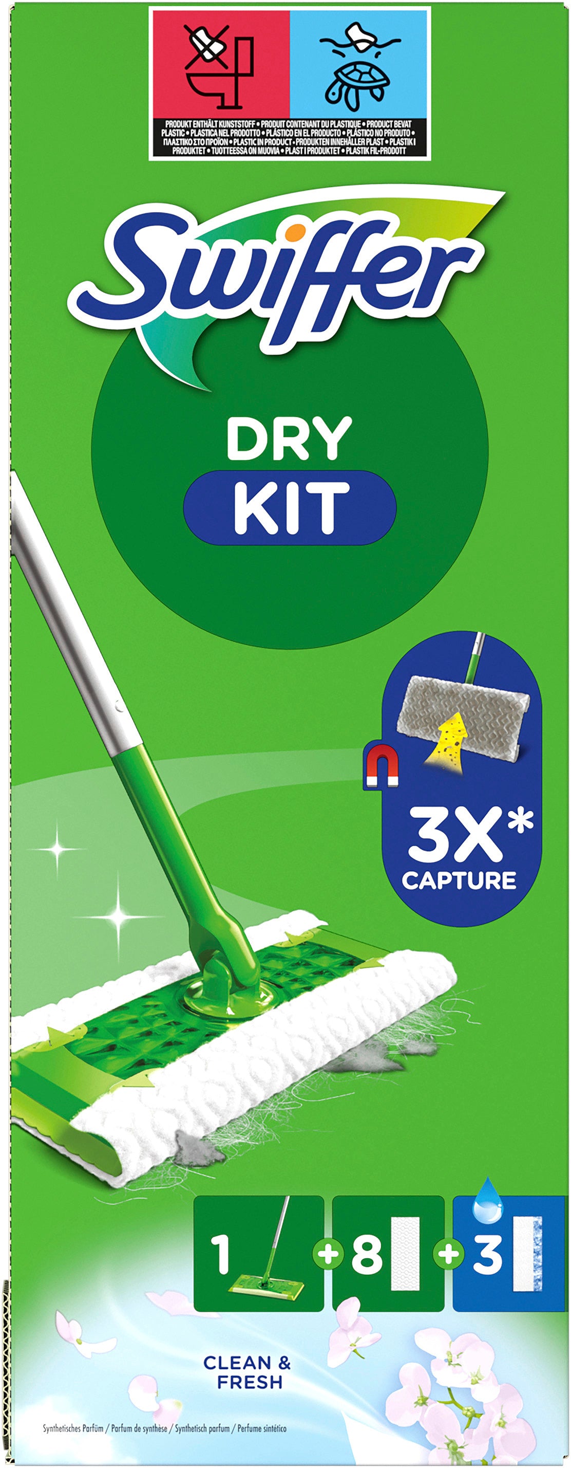 SWIFFER Starter Set dépoussiérant 972087 8 Serviettes + 3lingettes
