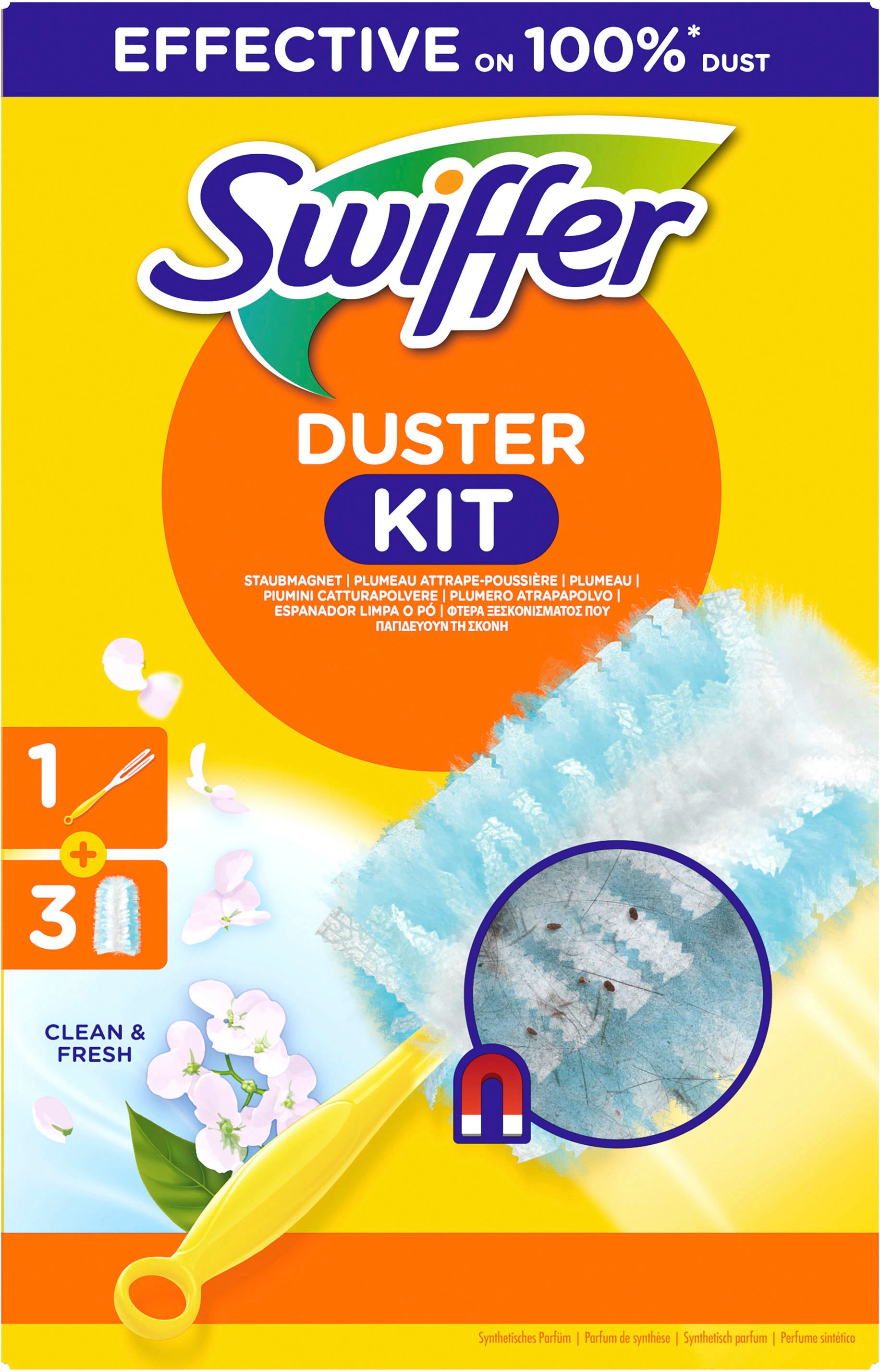 SWIFFER Starter Set dépoussiérant 972097 Clean and Fresh 3 lingettes
