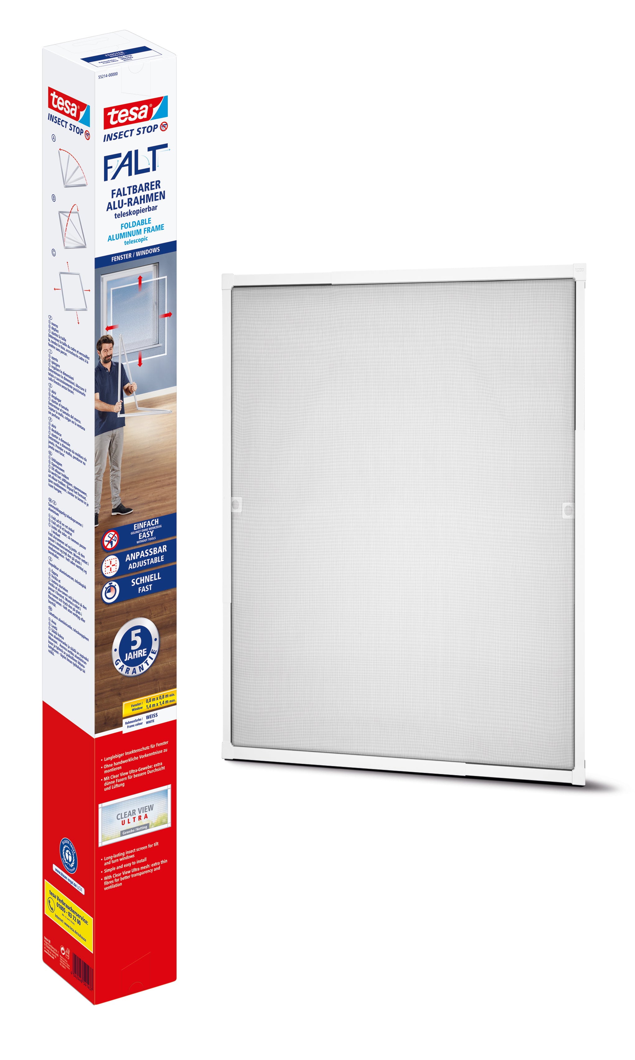 TESA Protection des Insects FALT 55214-00000 bis 1.4m 80x80-140x140cm