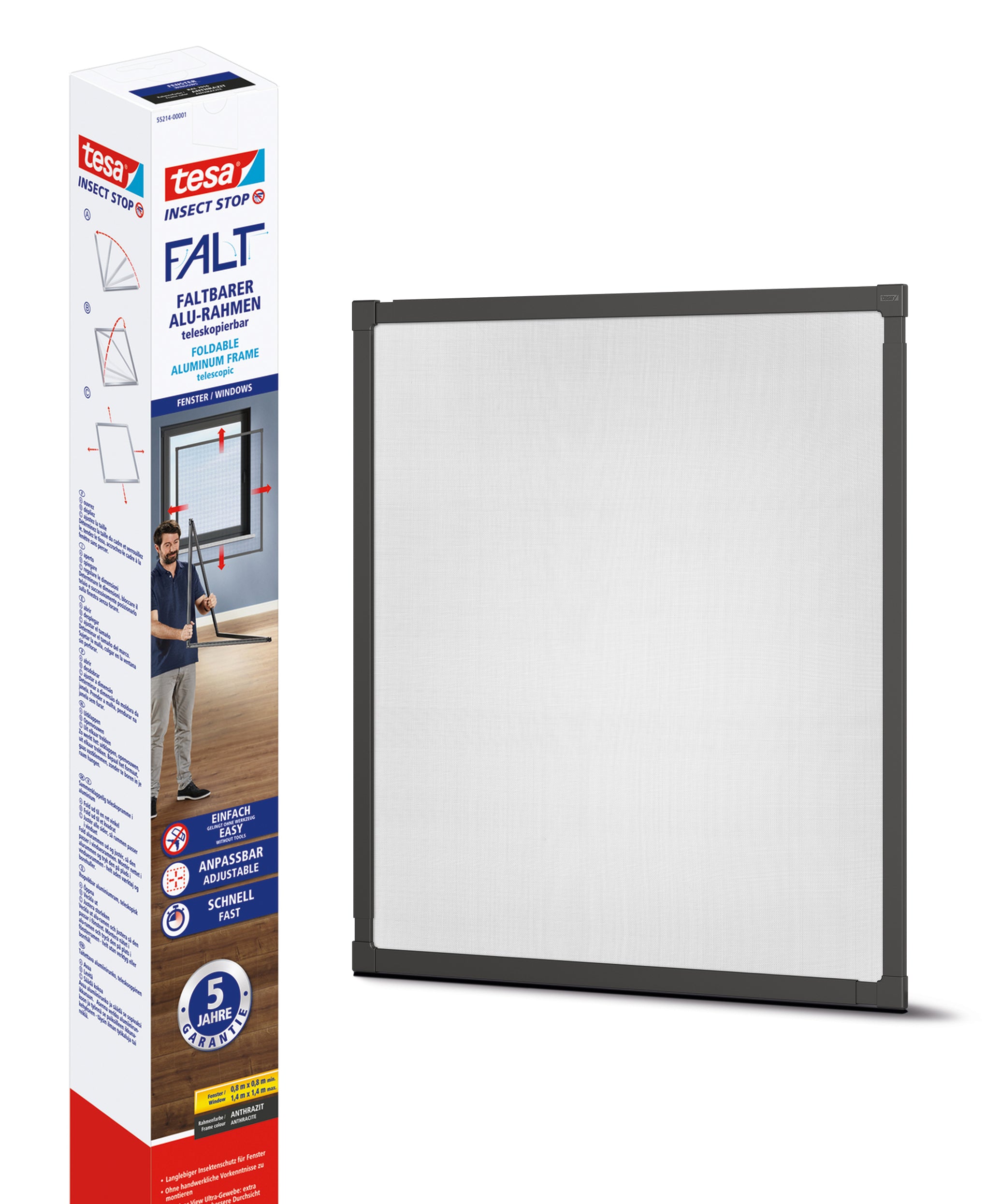 TESA Protection des Insects FALT 55214-00001 bis 1.4m 80x80-140x140cm