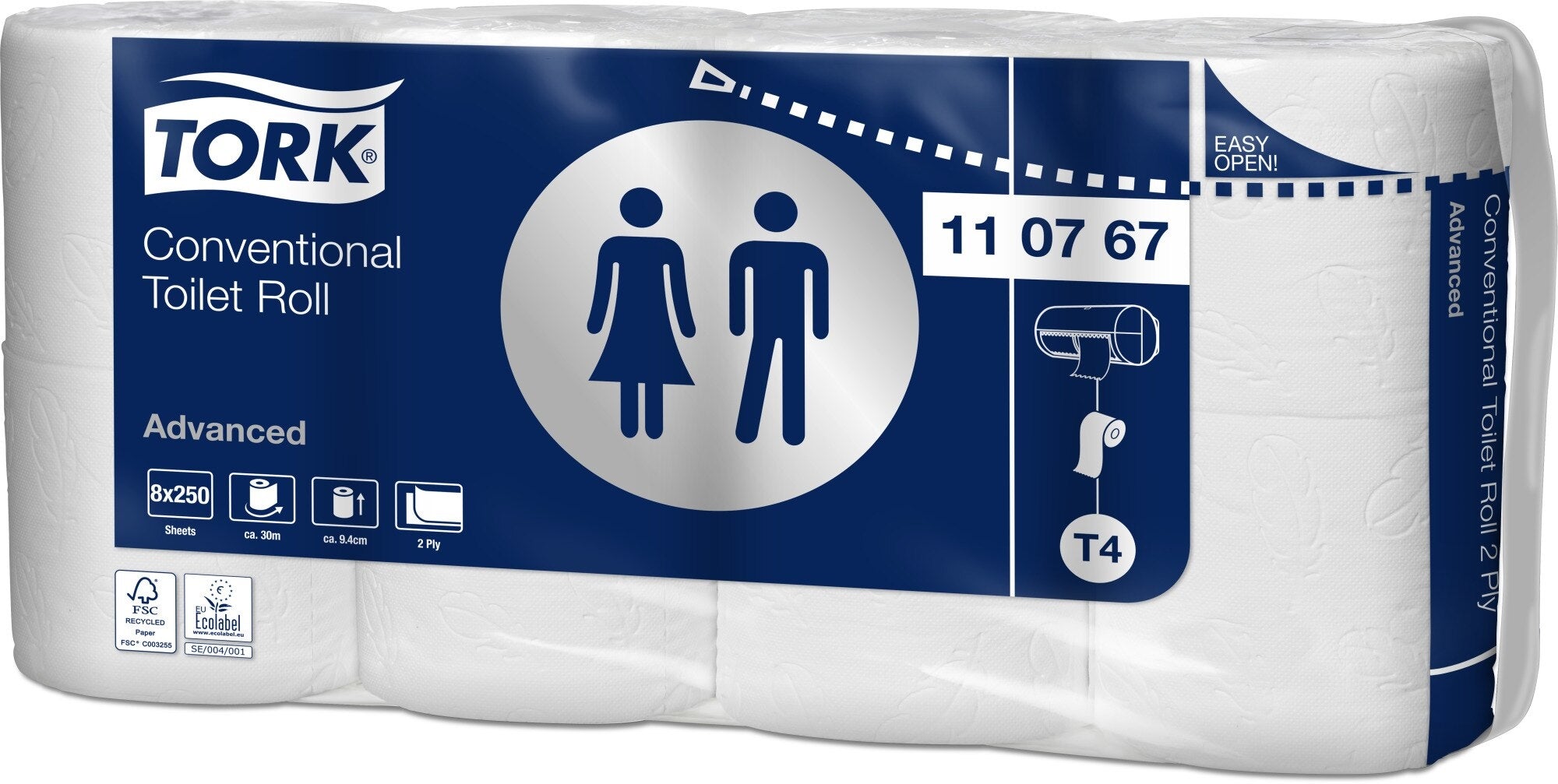 TORK Papier-toilette Advanced T4 110767 250 flls., 2 plis 8 pcs.