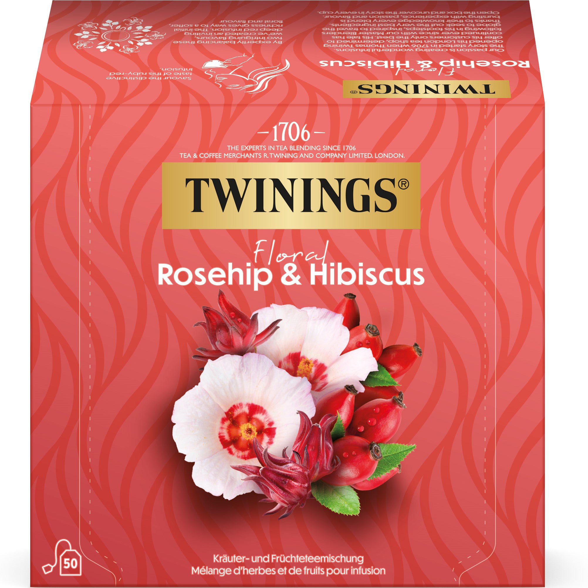 TWININGS Floral Églantier & Hibiscus 100012266 Sachets 2.5g, 50 pcs.