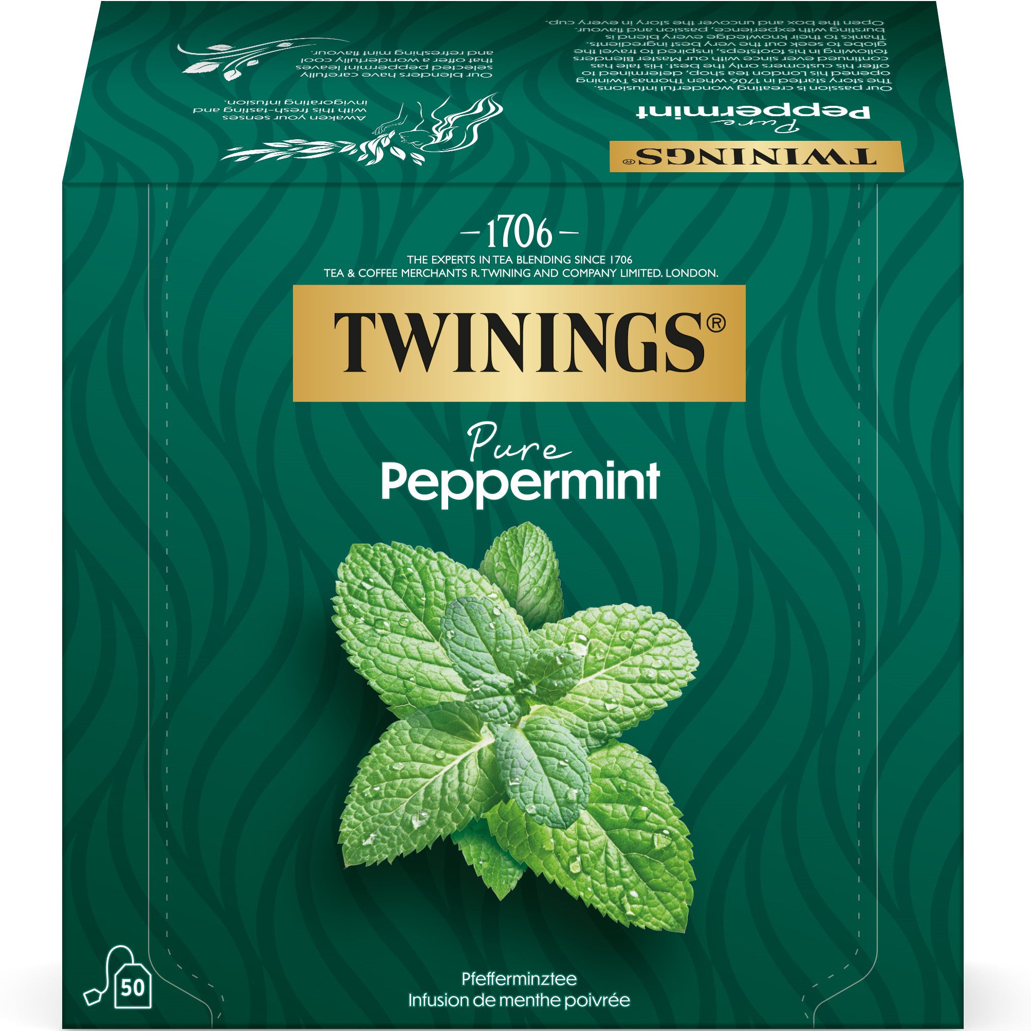 TWININGS Menthe poivrée pure 100012268 Sachets 2g, 50 pcs.