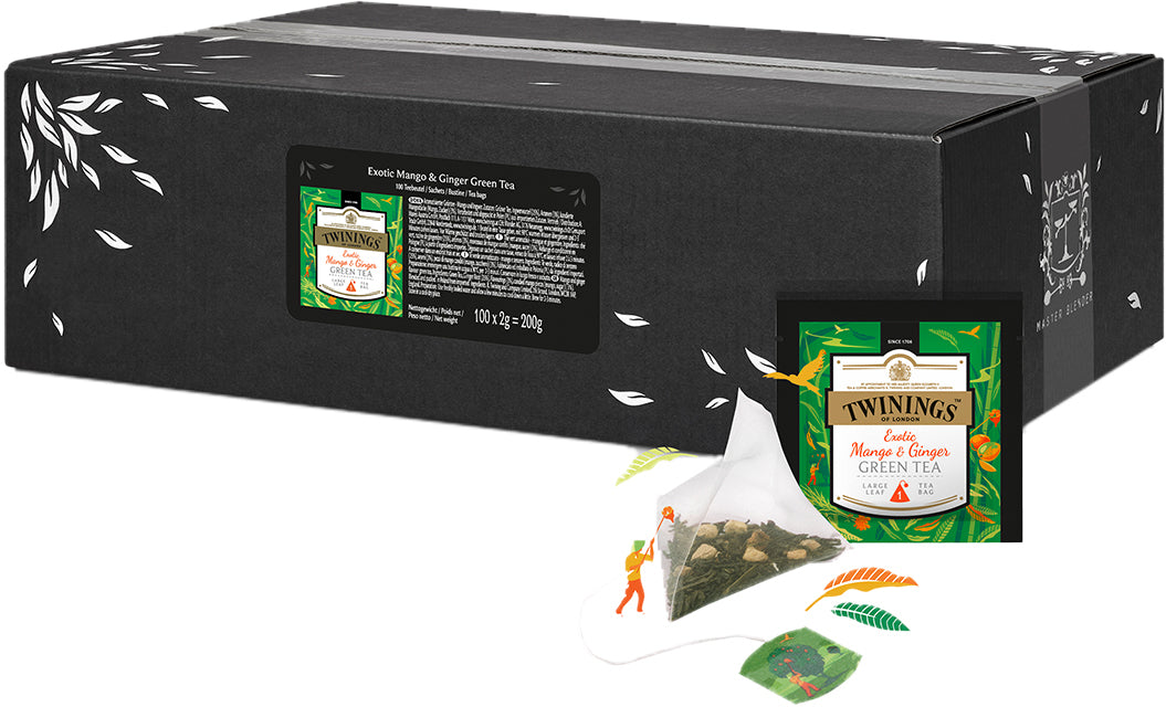TWININGS Mango & Ginger Green Tea 100015079 Pyramide 2g, 100 pcs.