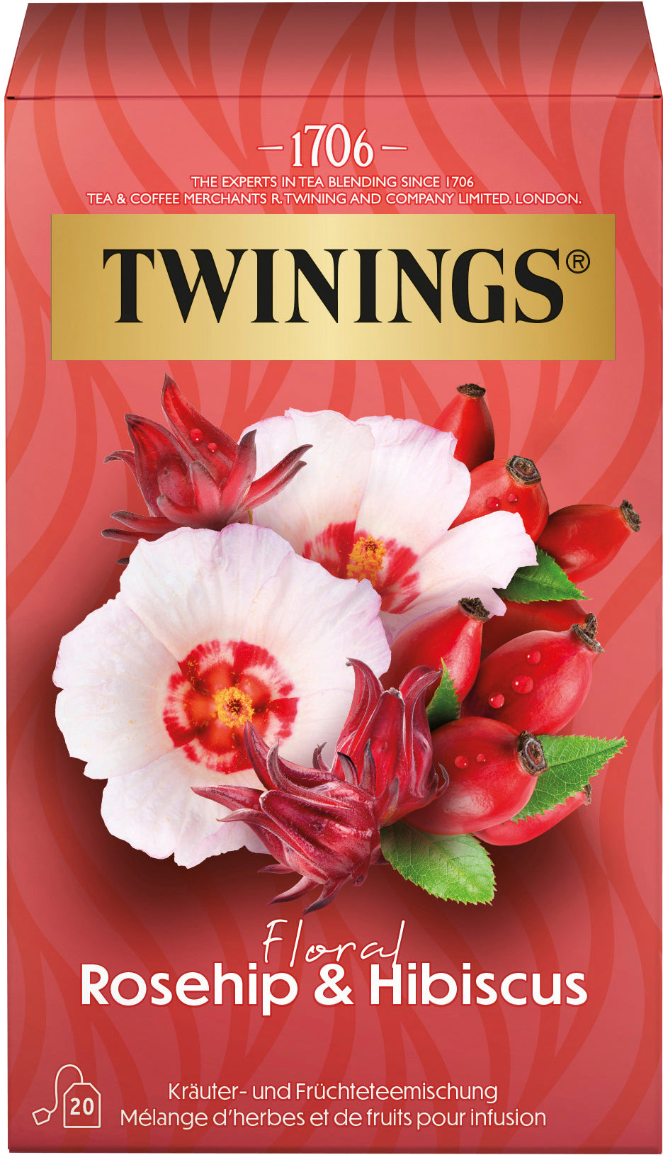 TWININGS Floral Églantier & Hibiscus 100017264 Sachets 2.5g, 20 pcs.
